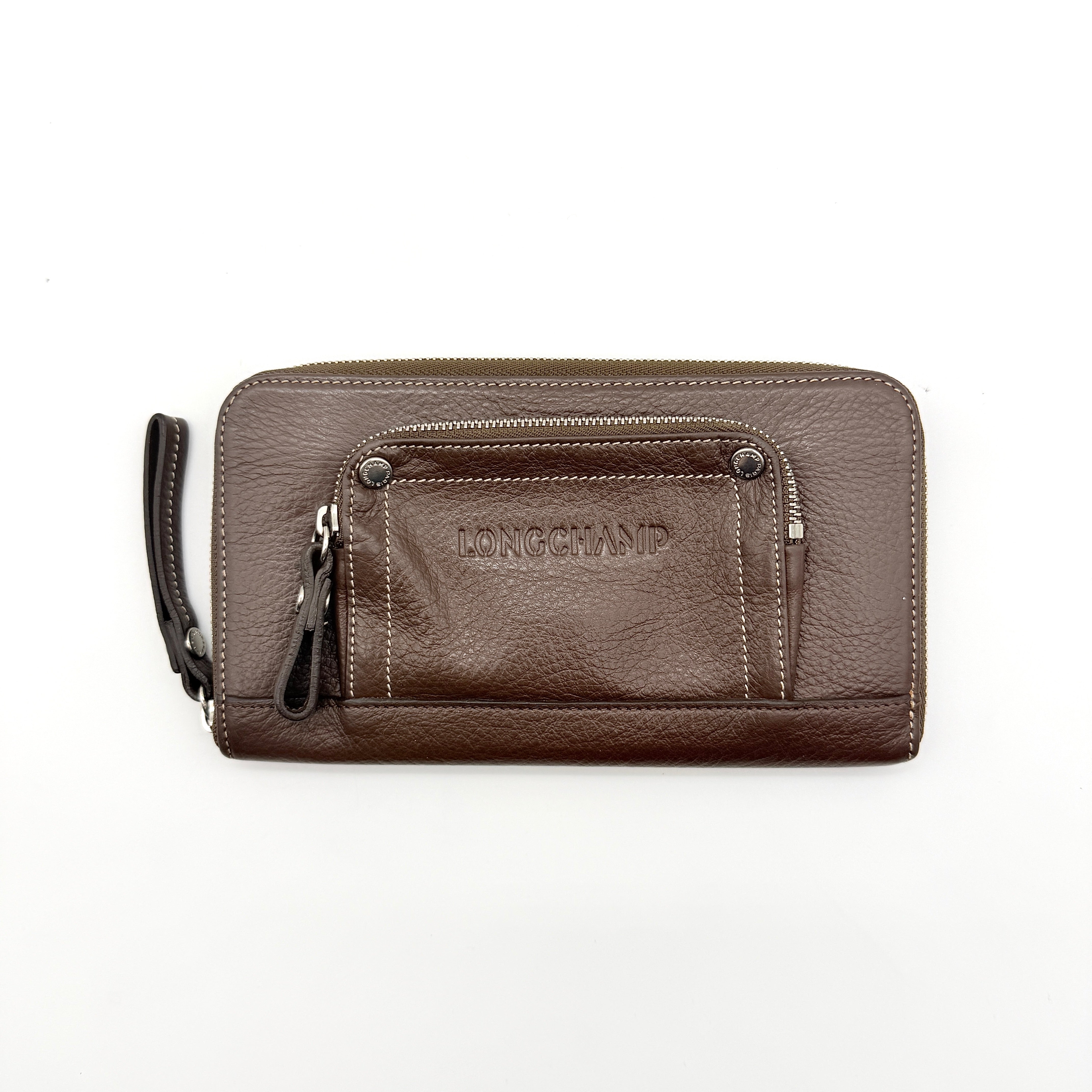 Longchamp Madeleine Zip Around Wallet Brown