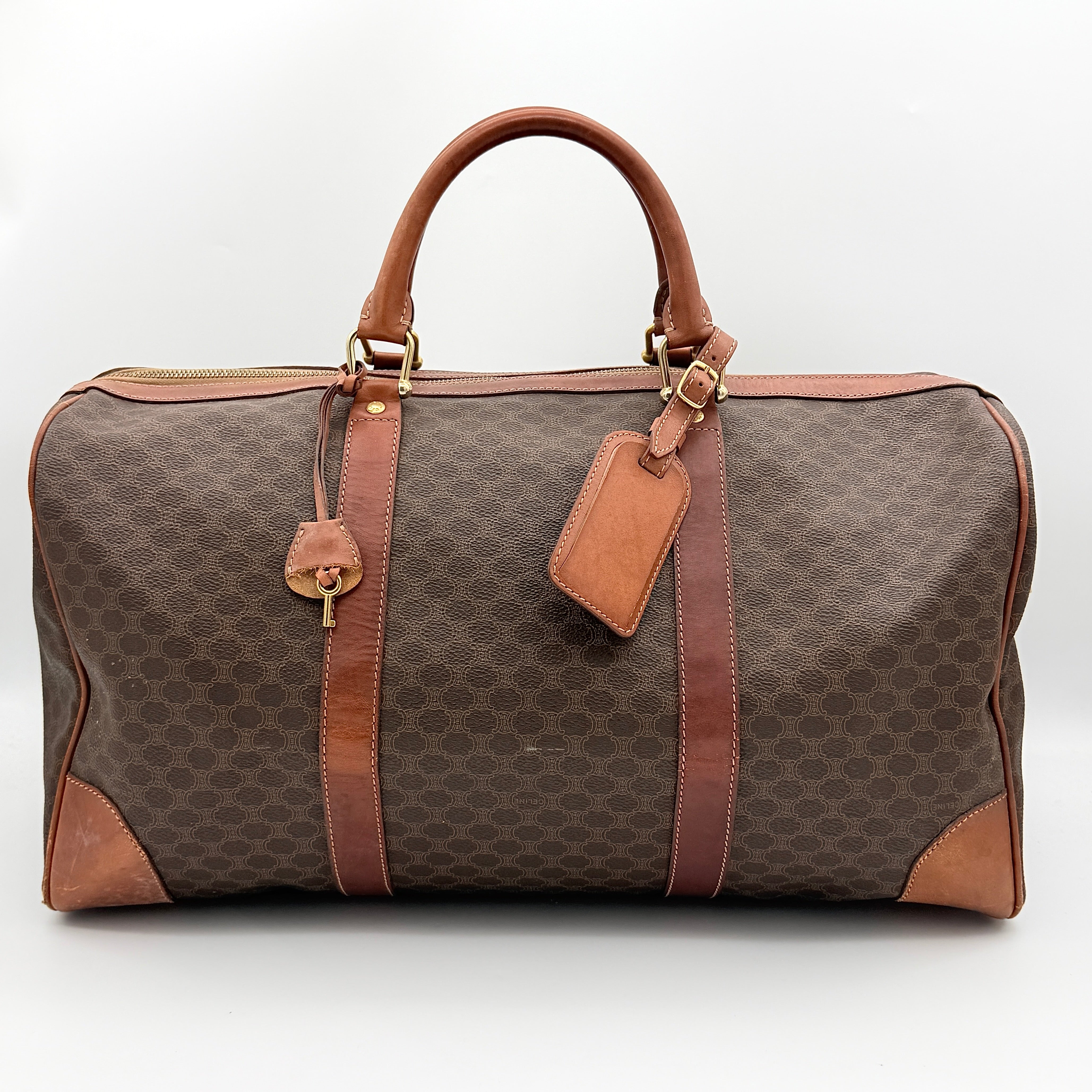 Celine Macadam Triomphe Duffle Bag Brown