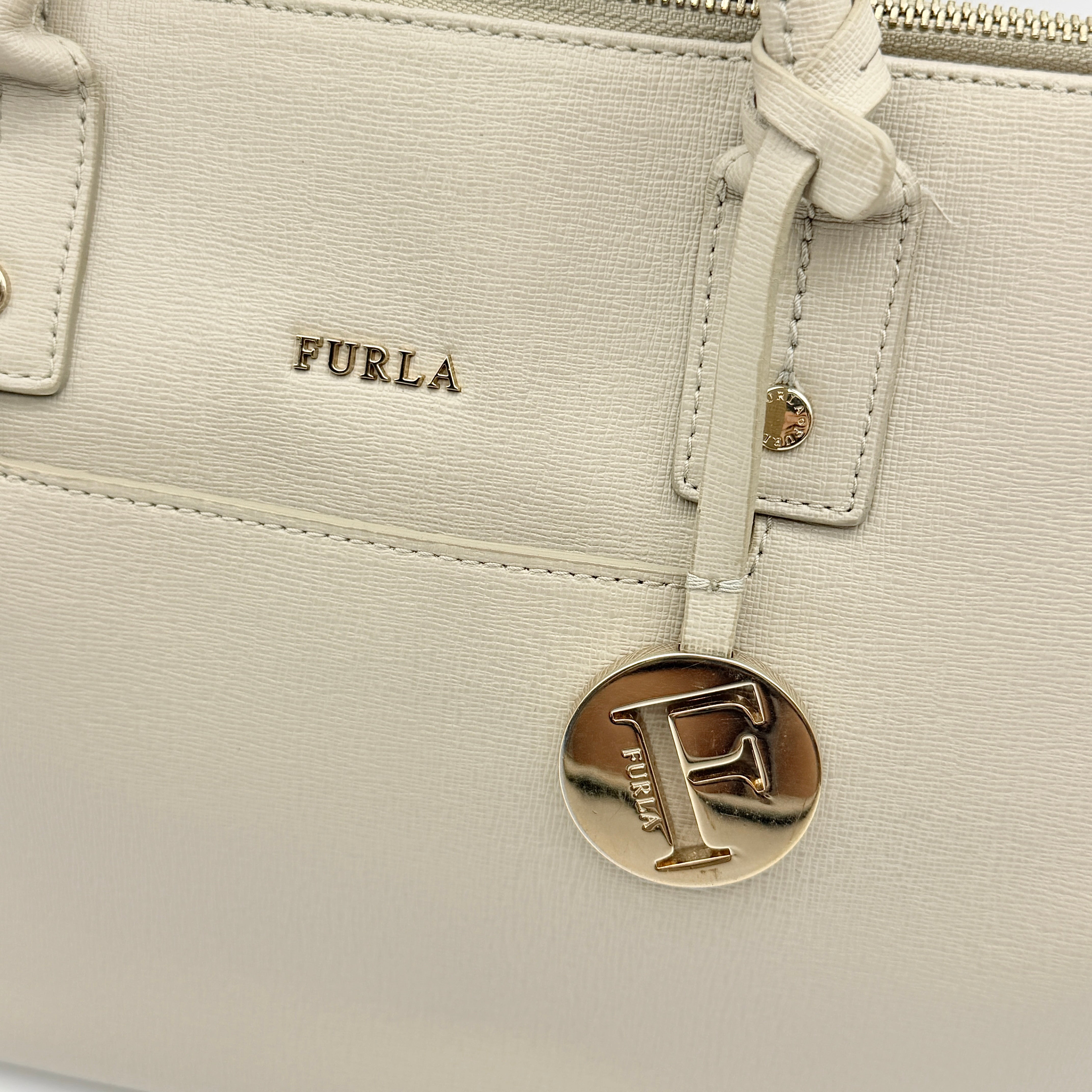 Furla Linda Satchel Handbag Beige