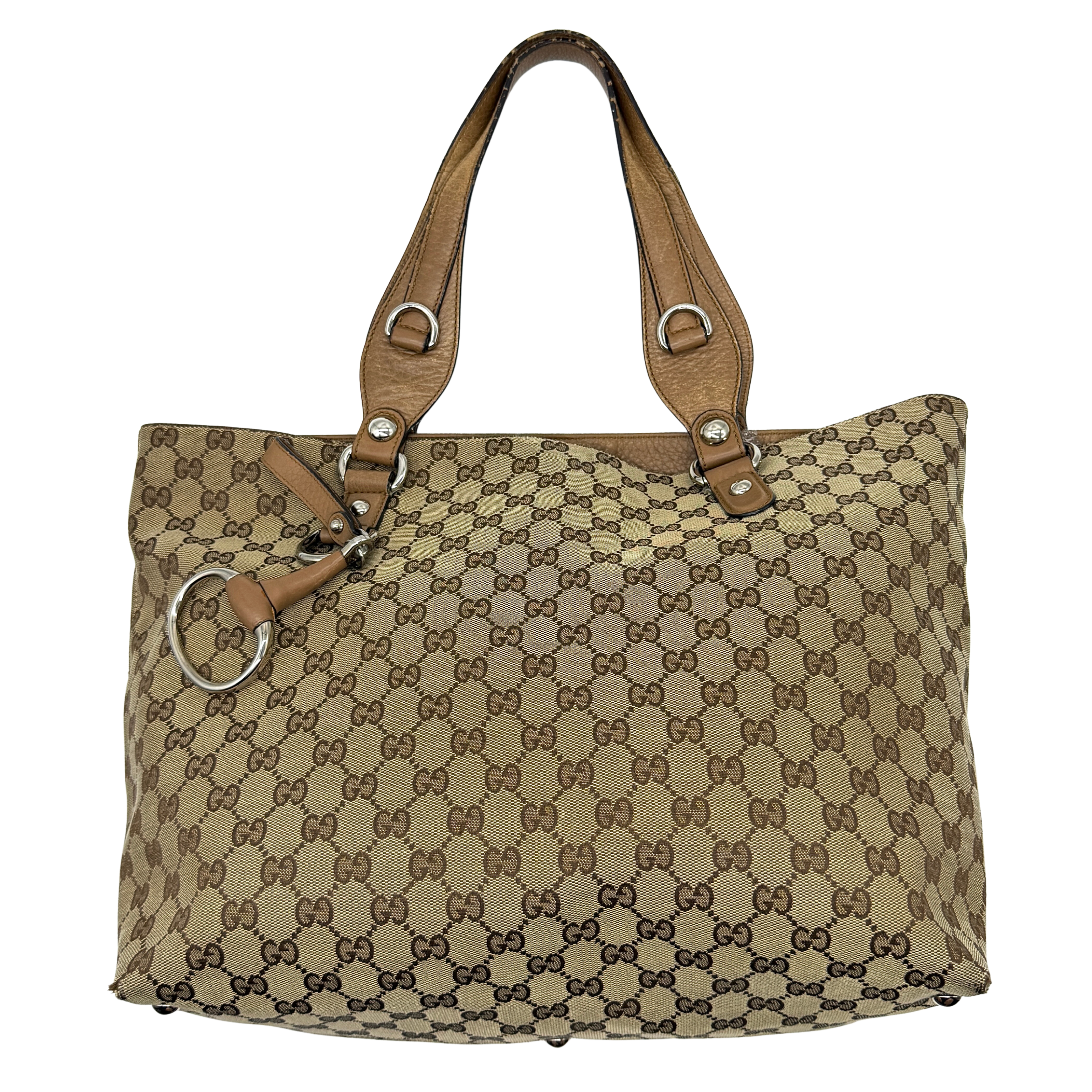 Gucci GG Monogram Icon Bit Shoulder Bag Beige/Brown