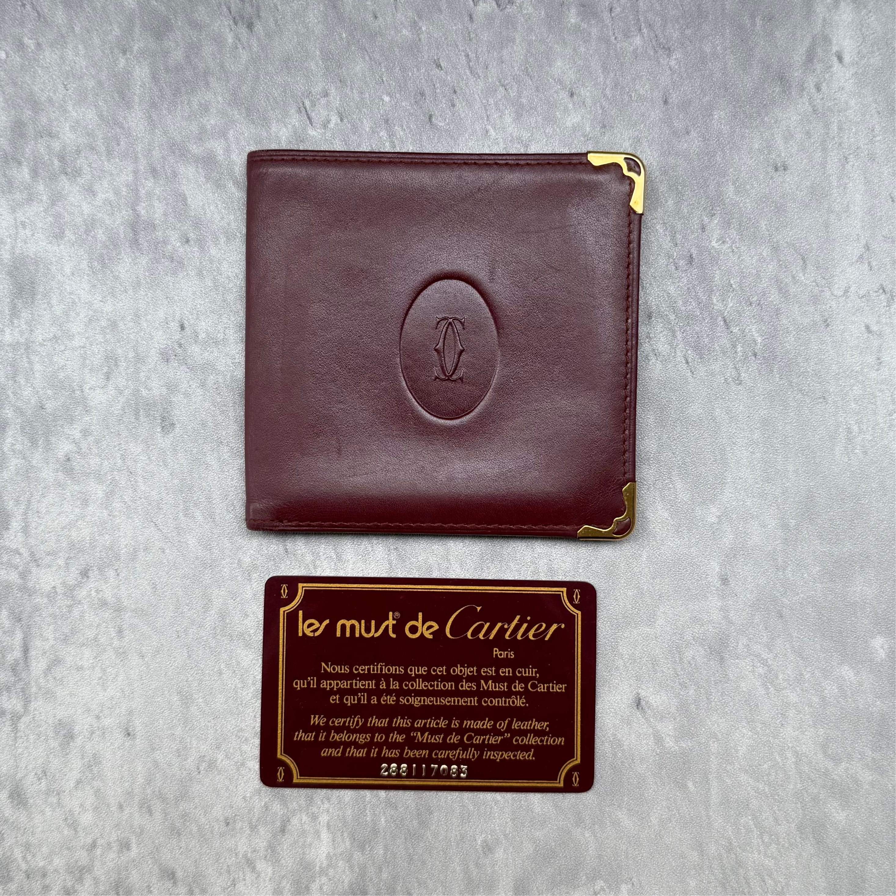 Cartier Mast Line Bordeaux Burgundy Wallet
