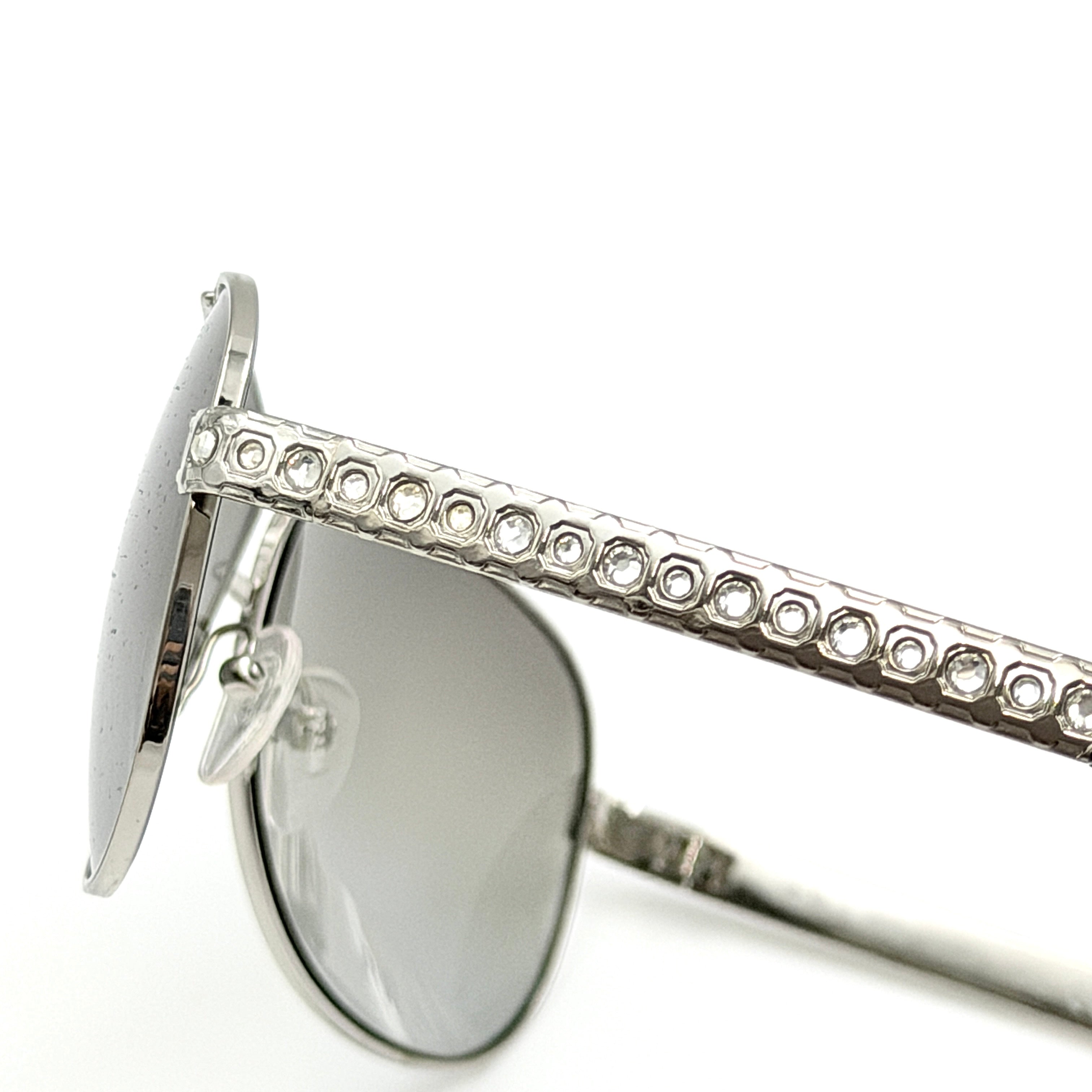 Prada SPR56I Rhinestone Sunglasses Silver