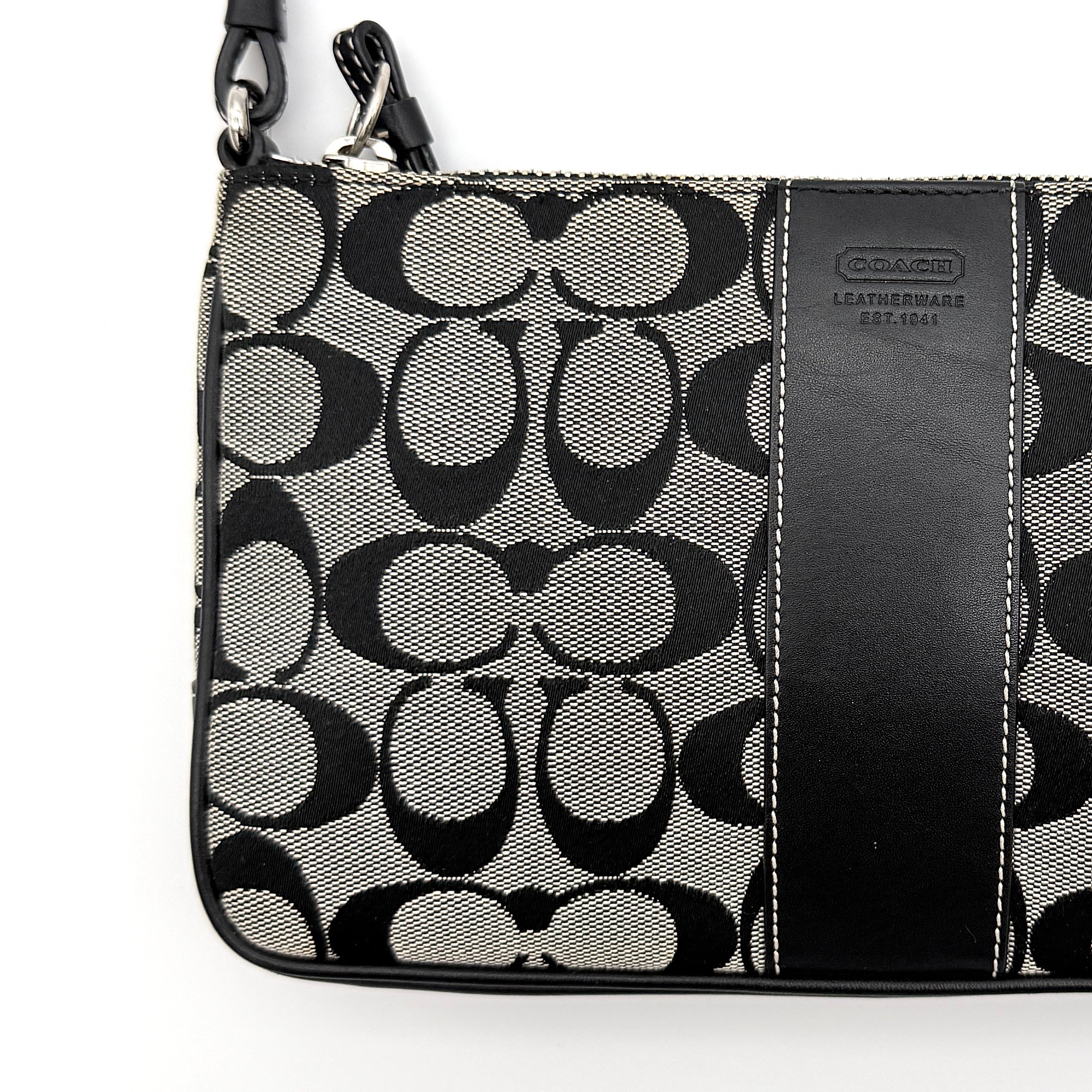 Coach Signature Stripe Crossbody Bag Grey/Black
