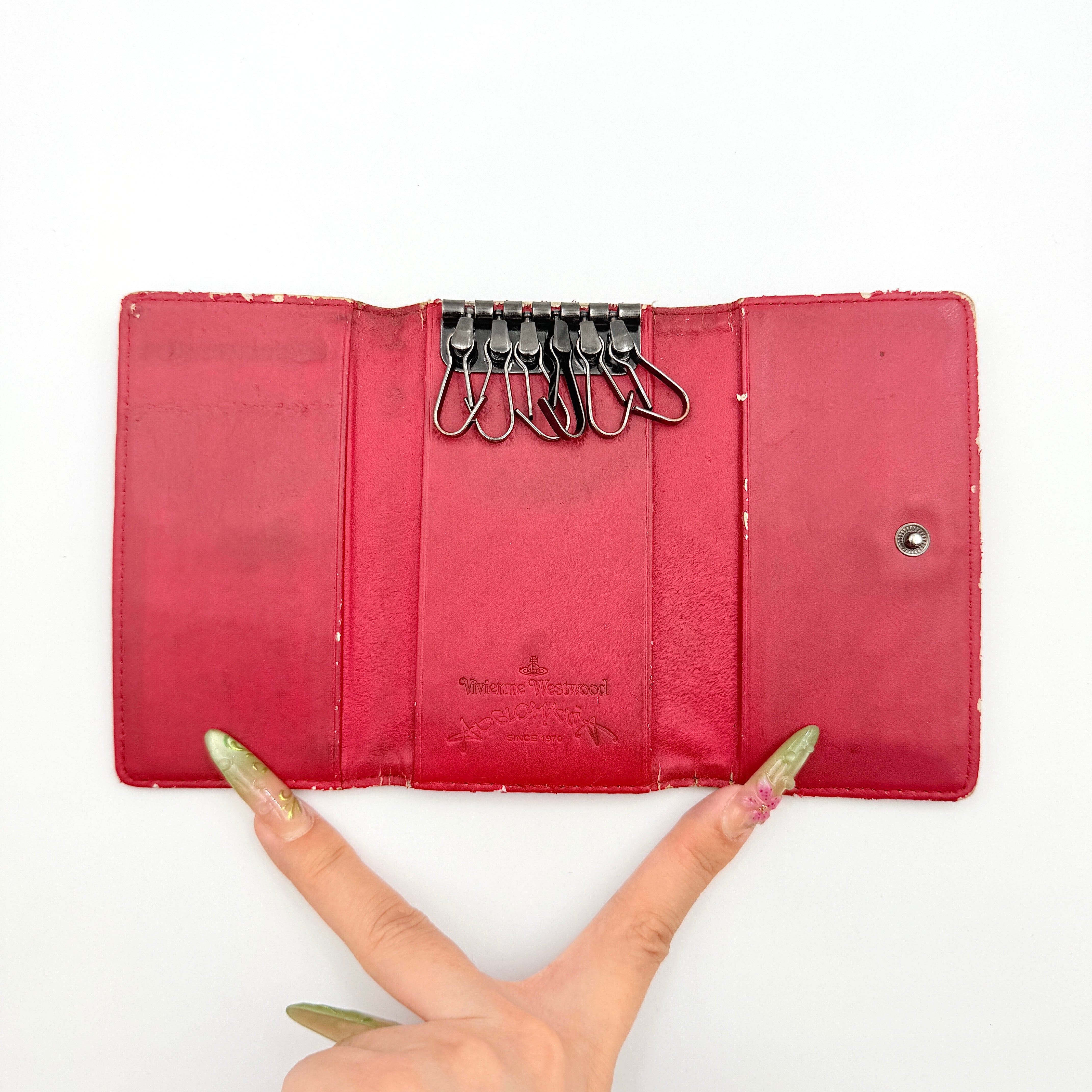 Vivienne Westwood Anglomania Abstract Tartan Key Case Red/Black