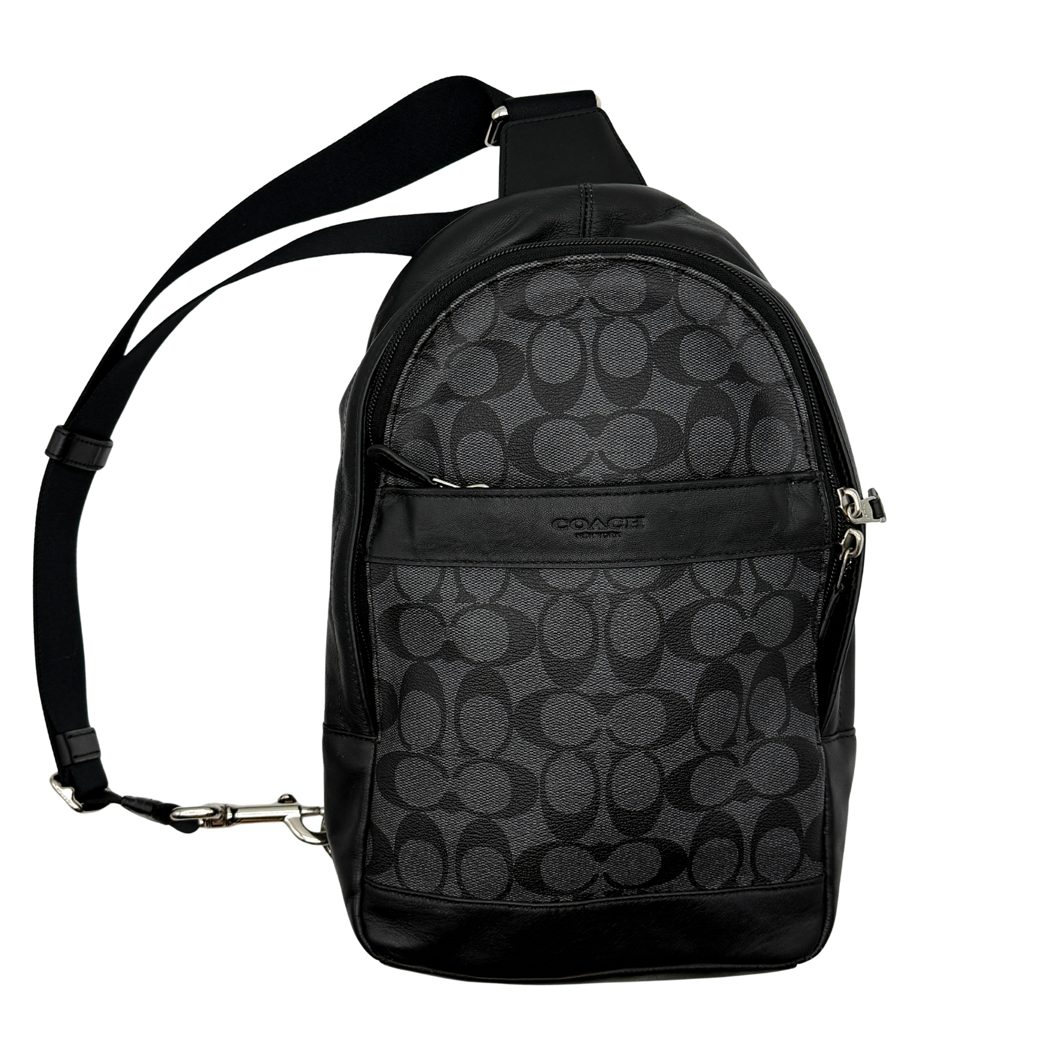 Coach Signature Charlie Crossbody Bag Black/Grey