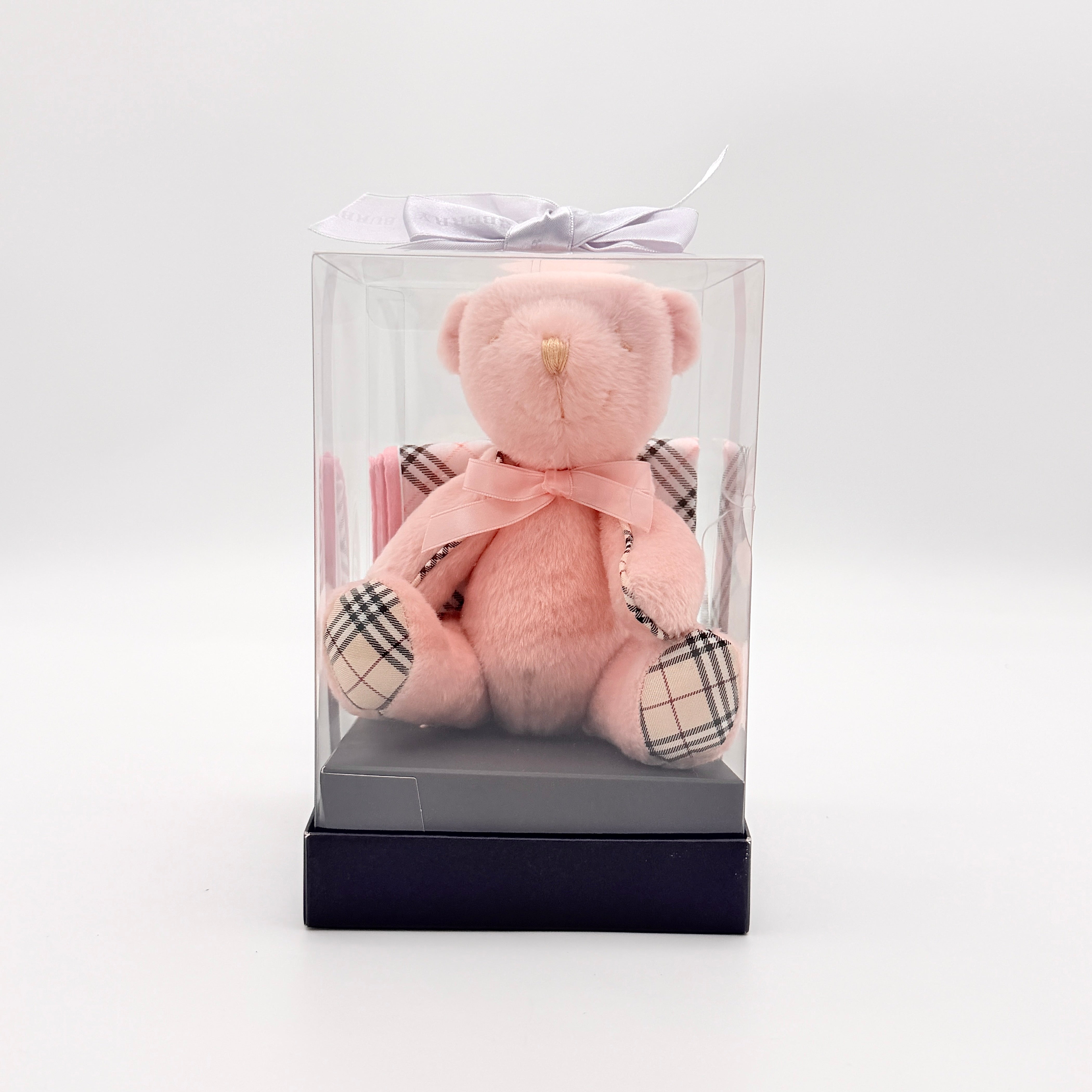Burberry Teddy Bear Plush Set Pink (With Nova Check Scarf)