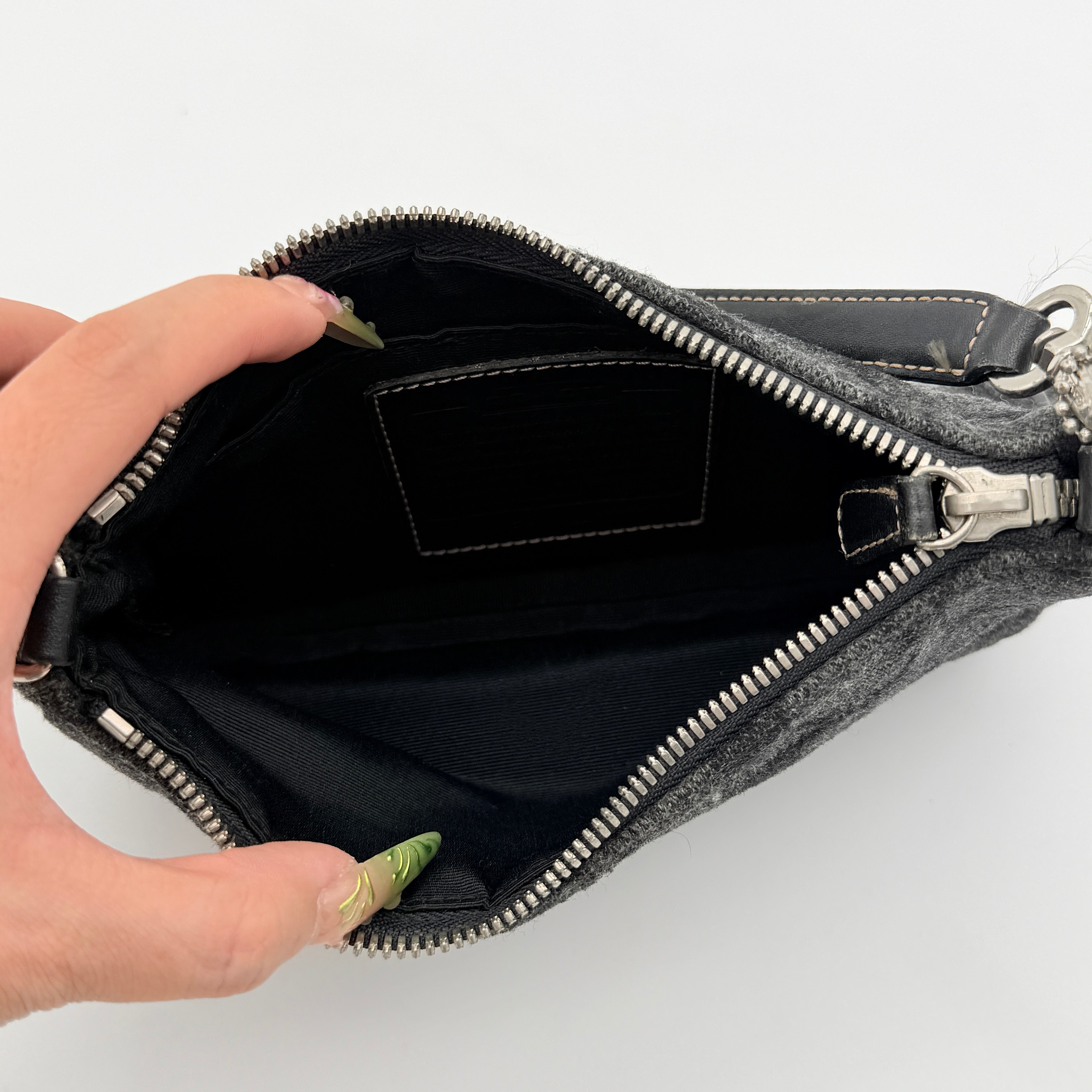 Coach Y2K Wool Demi Shoulder Bag Black/Grey