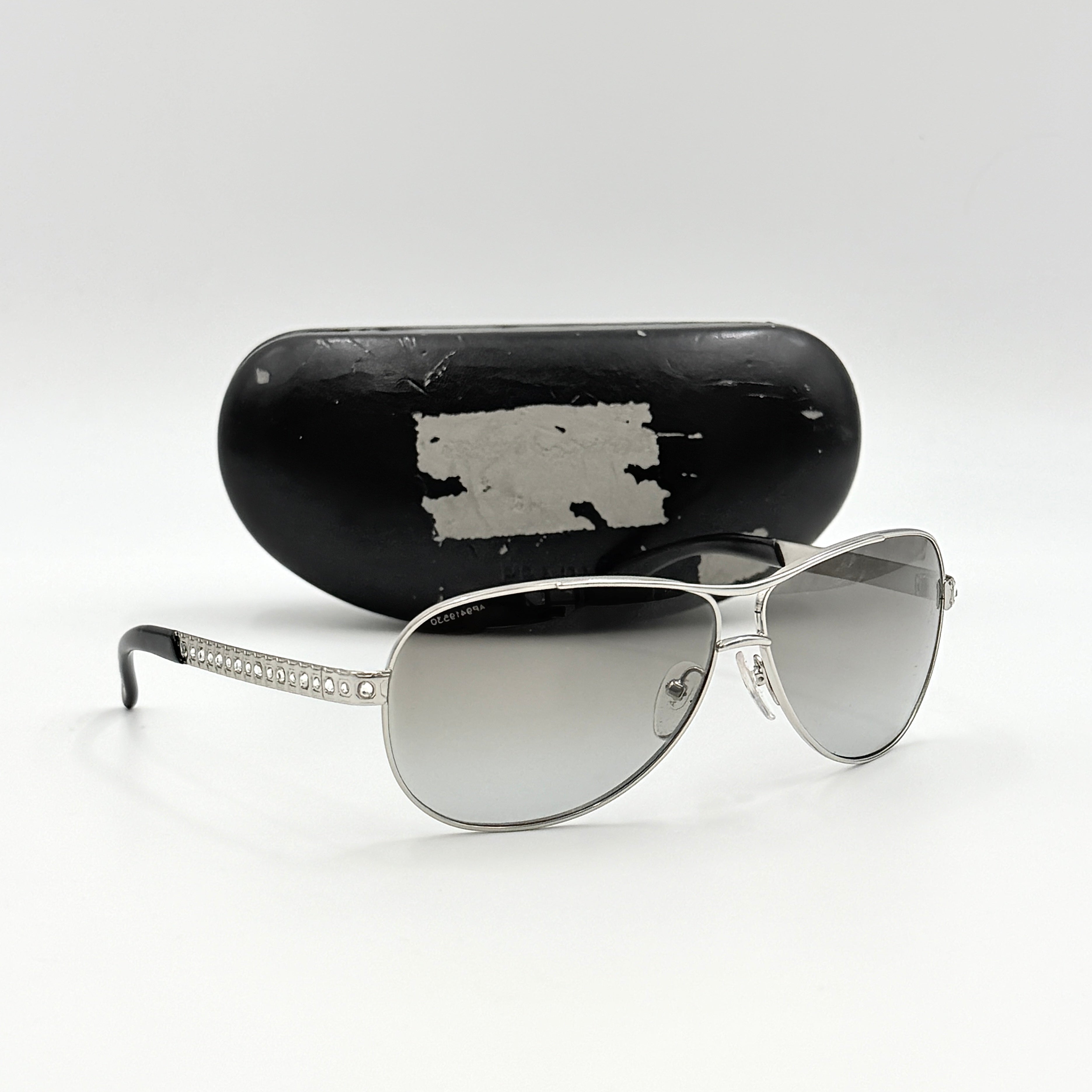 Prada SPR56I Rhinestone Sunglasses Silver
