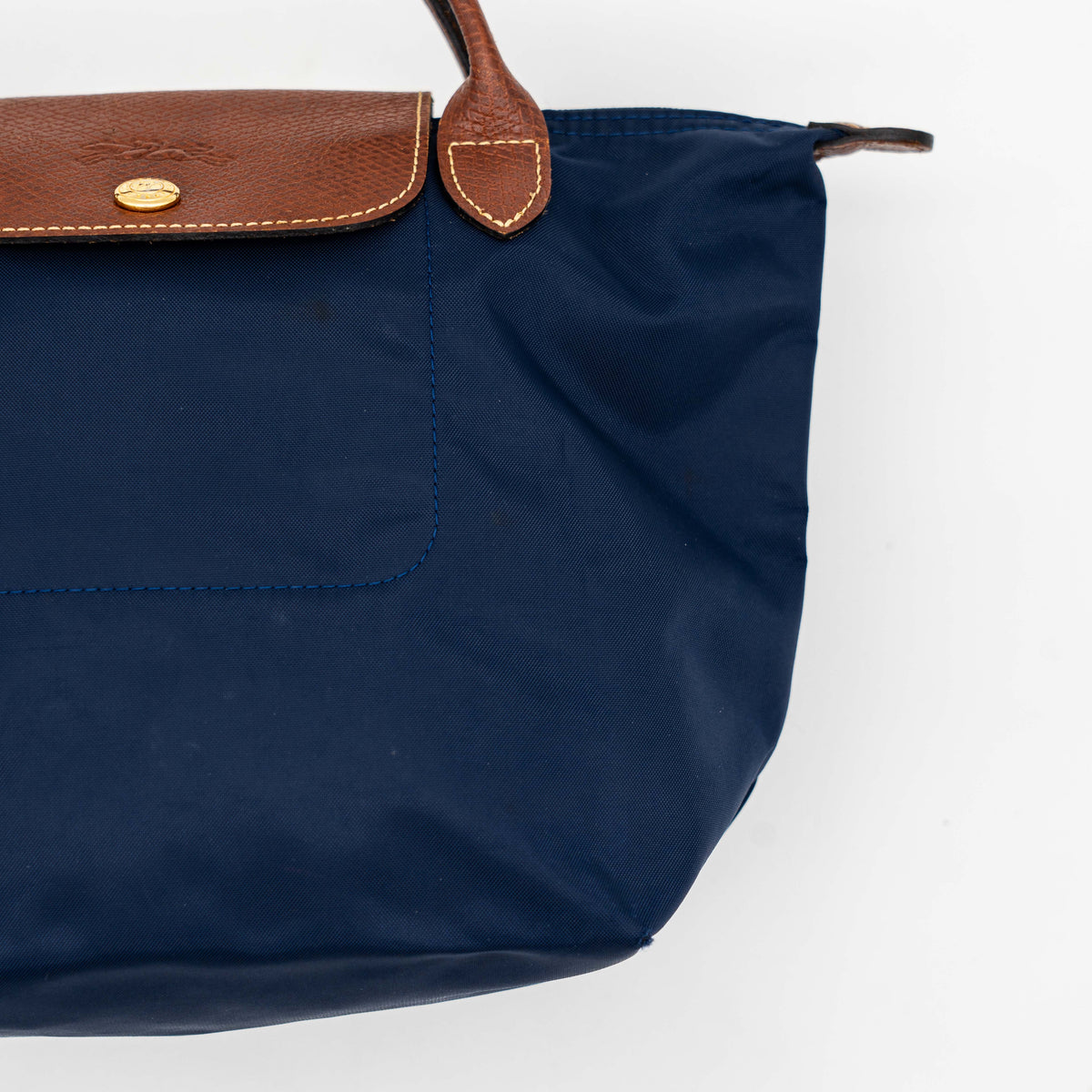 Longchamp Le Pliage Original Handbag Navy Blue/Brown