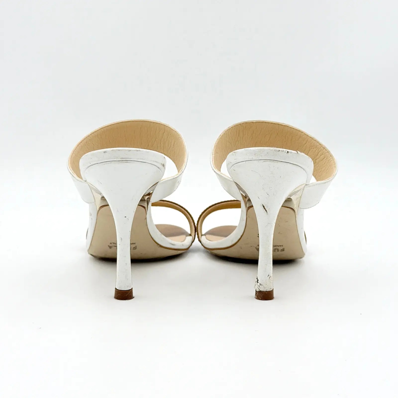 (EU36) Furla Colorblock Mule Sandles Brown/White