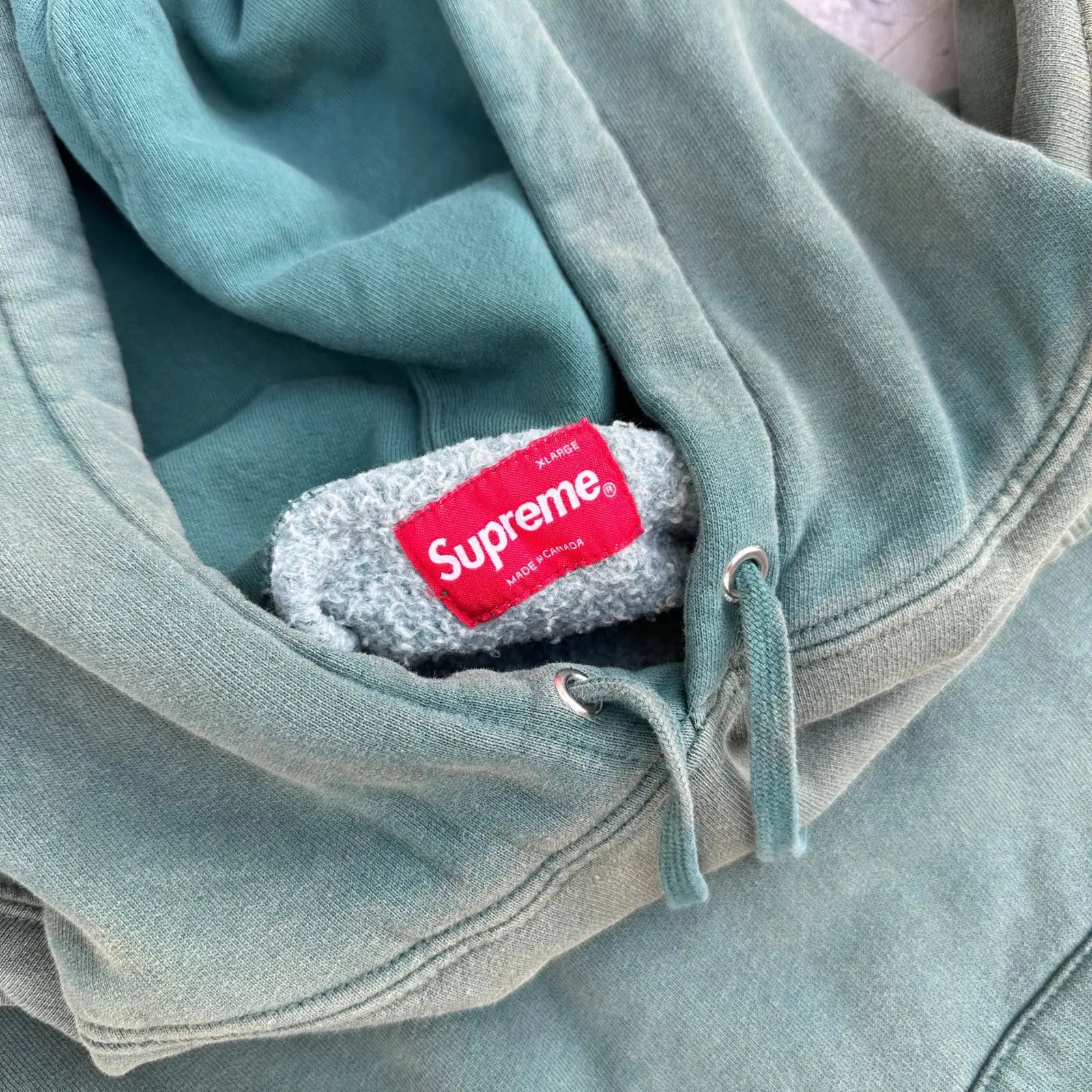(XL) Supreme Overdyed S Logo Hoodie Teal