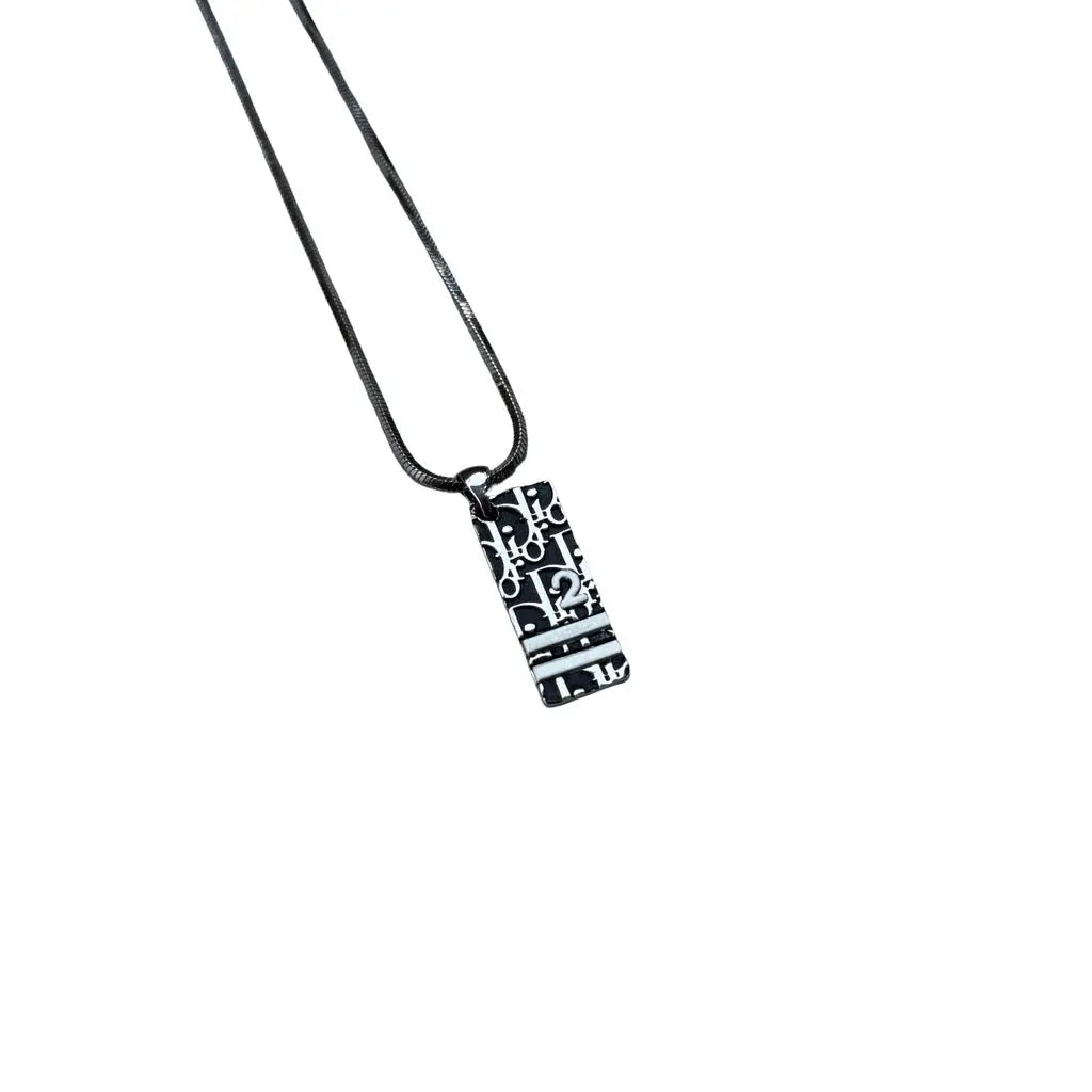 Christian Dior Y2K Trotter Pendant Necklace Black
