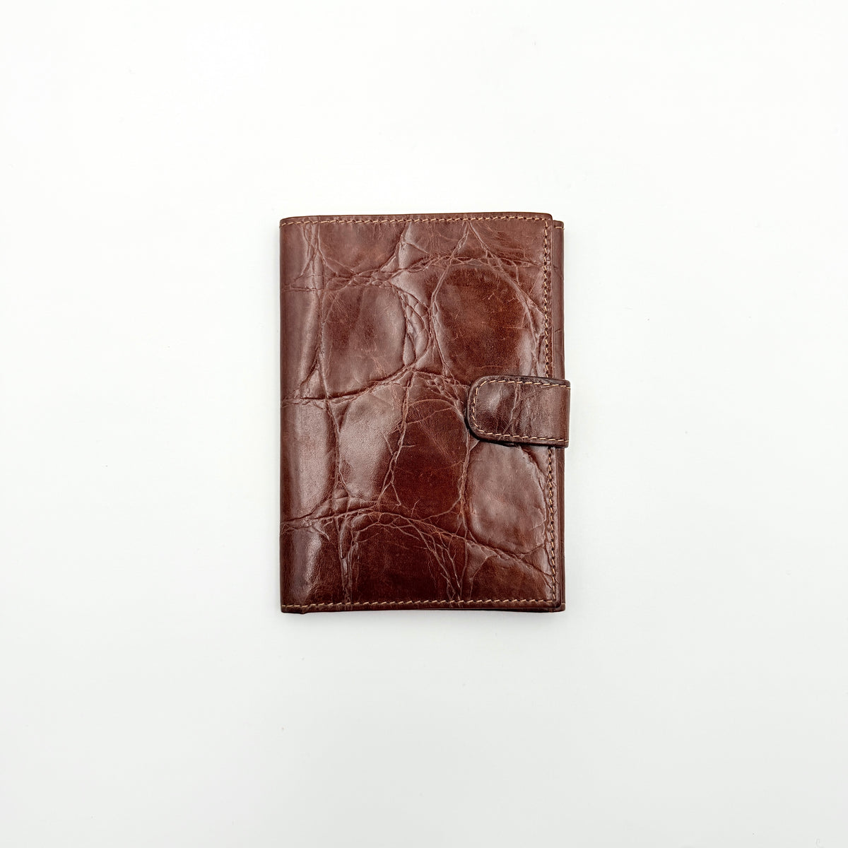 Furla Croc Embossed Leather Organizer Wallet Brown