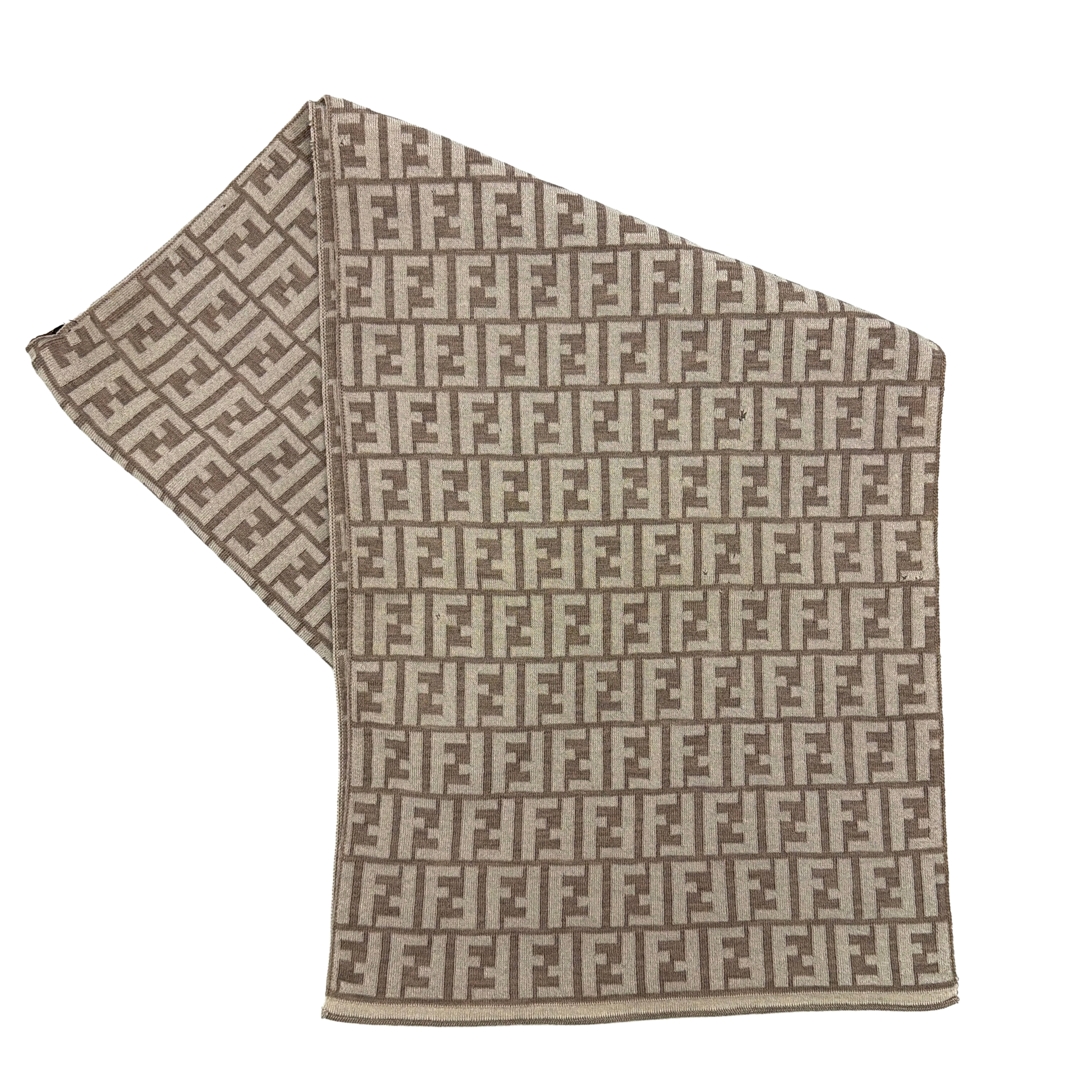 Fendi FF Wool Scarf Beige/Cream