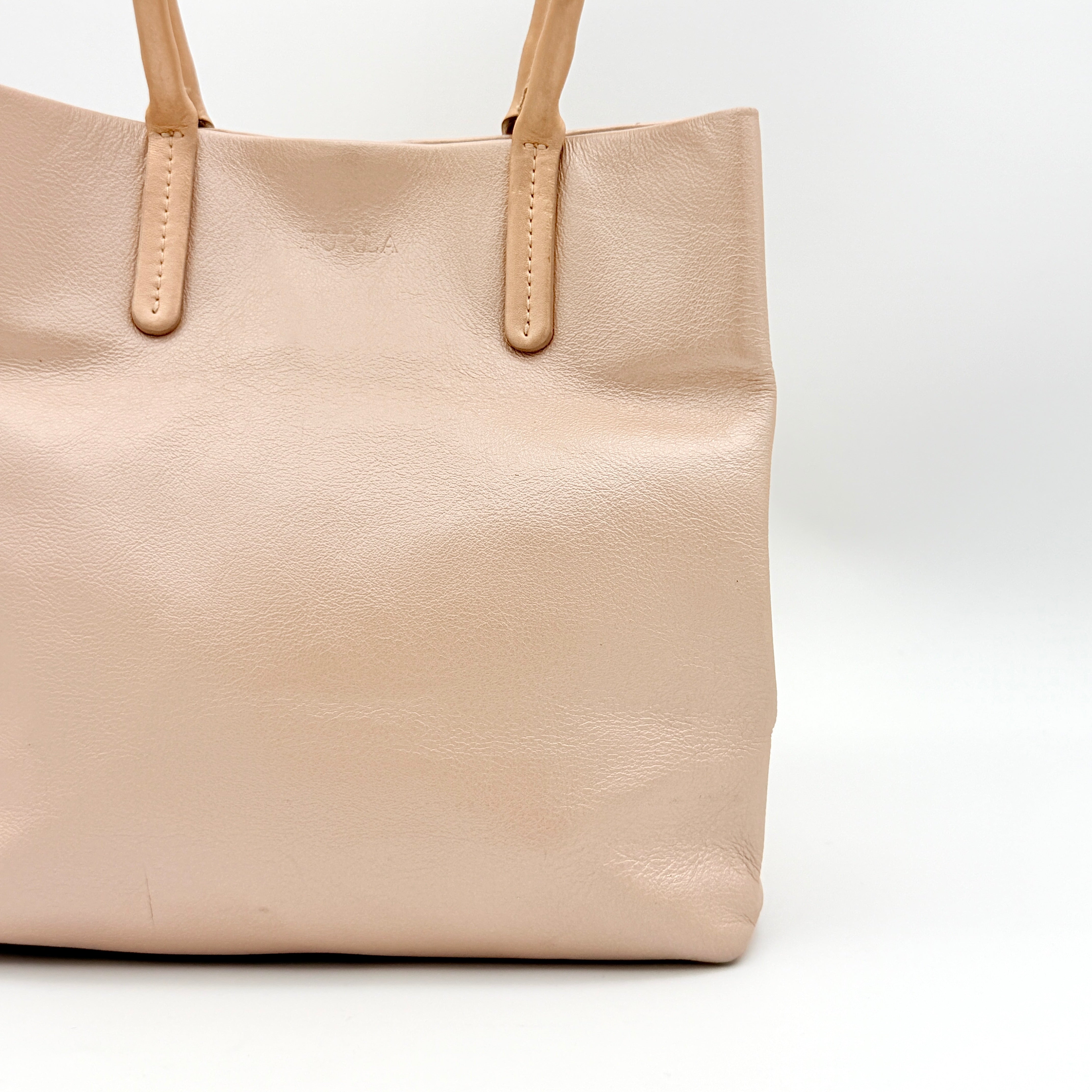 Furla Leather Mini Tote Bag Beige