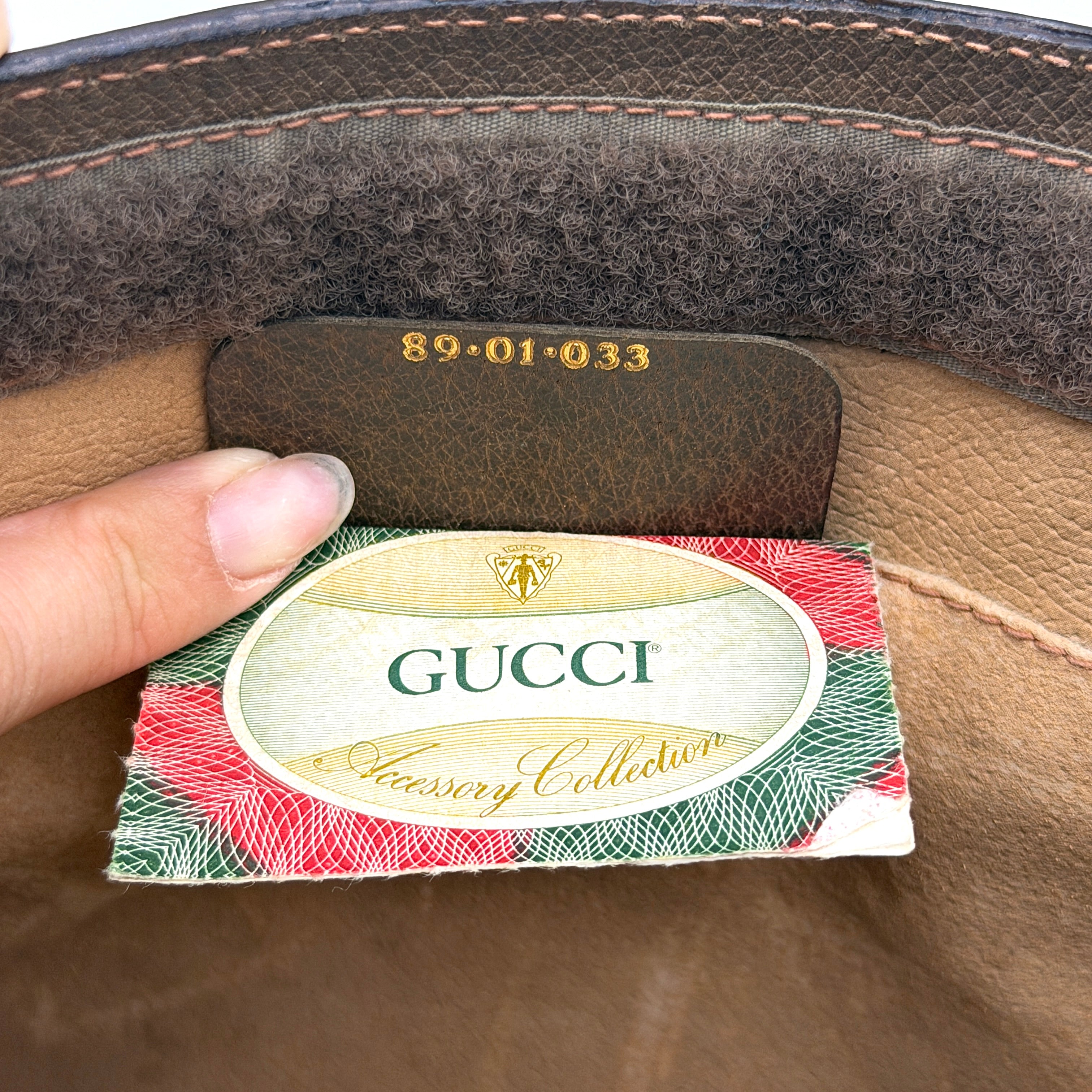 Gucci GG Supreme Web Sherry Line Clutch Bag Beige/Brown