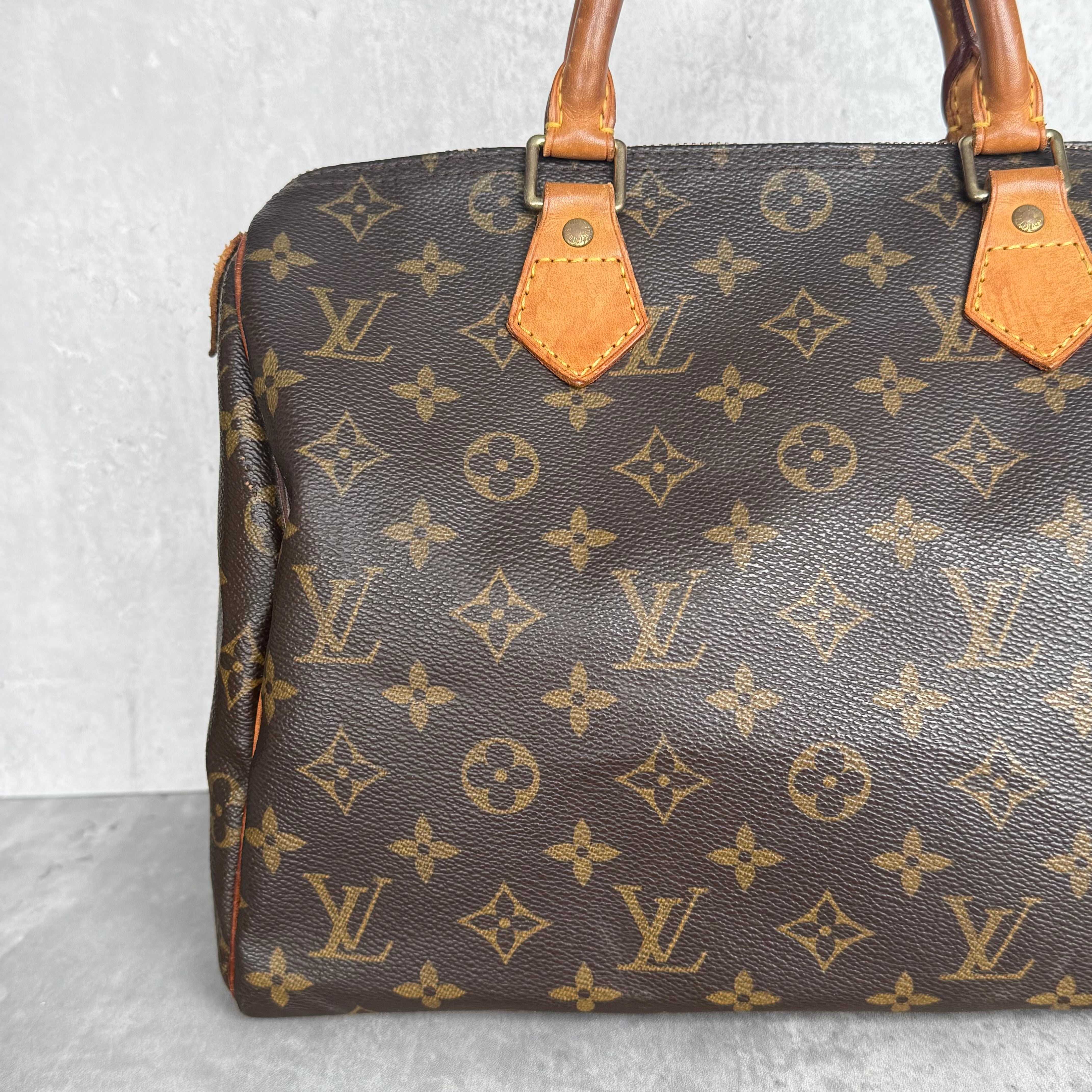 Louis Vuitton Monogram Speedy 30 Handbag Brown