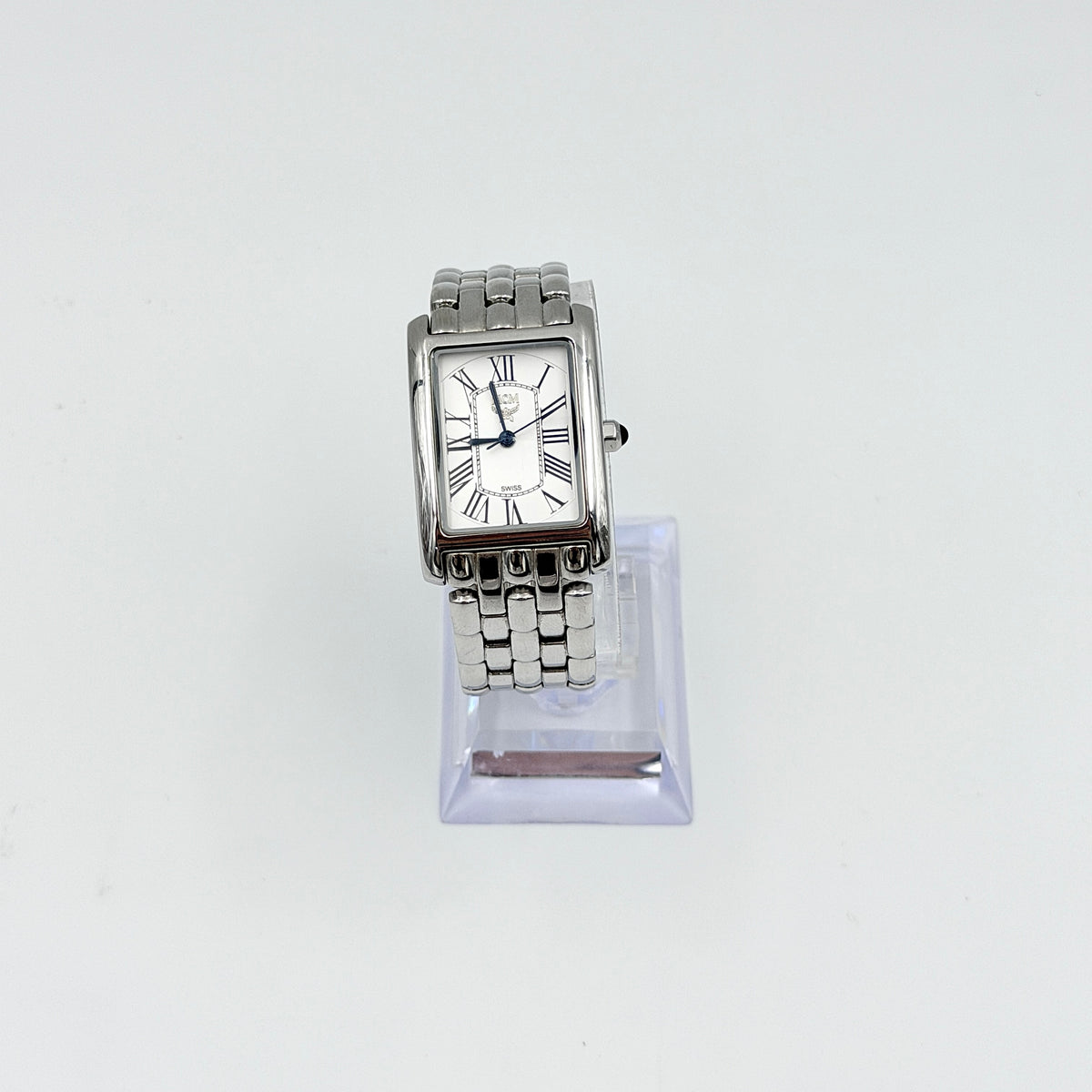 MCM White Dial MC 2377M Stainless Steel Tank Watch