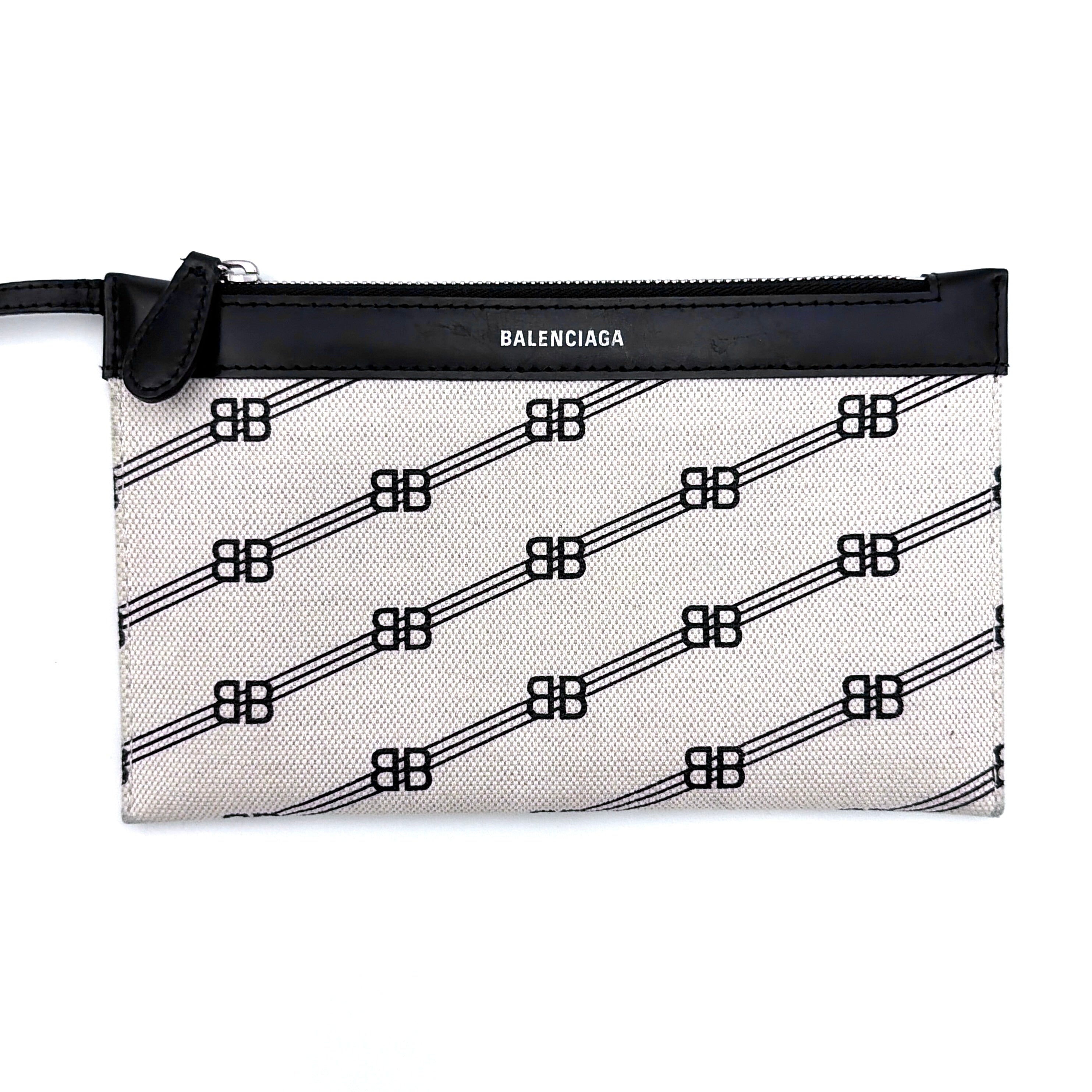 Balenciaga BB Navy Cabas Hobo Tote Bag Black/Cream