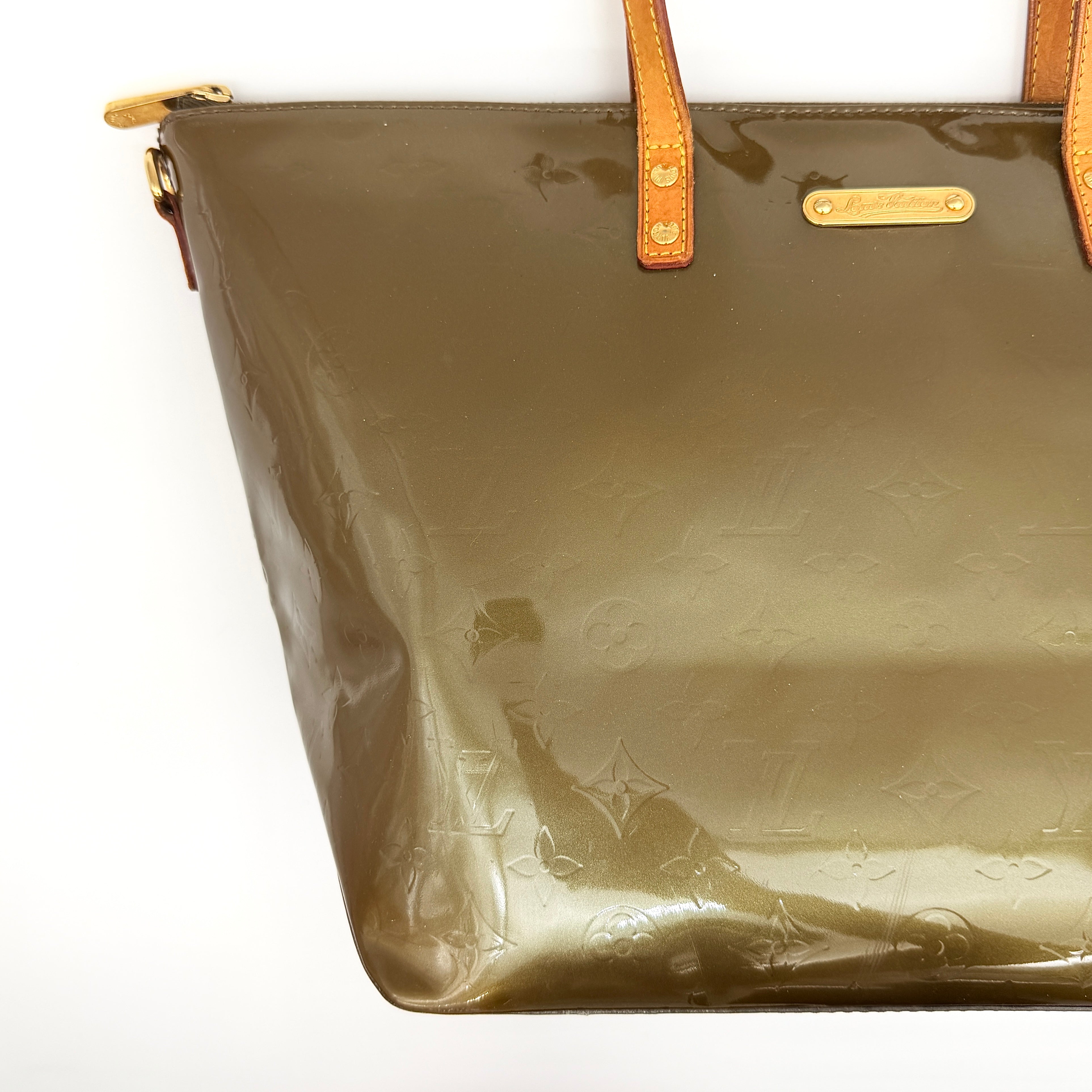 Louis Vuitton Monogram Vernis Bellevue GM Tote Bag Olive Green