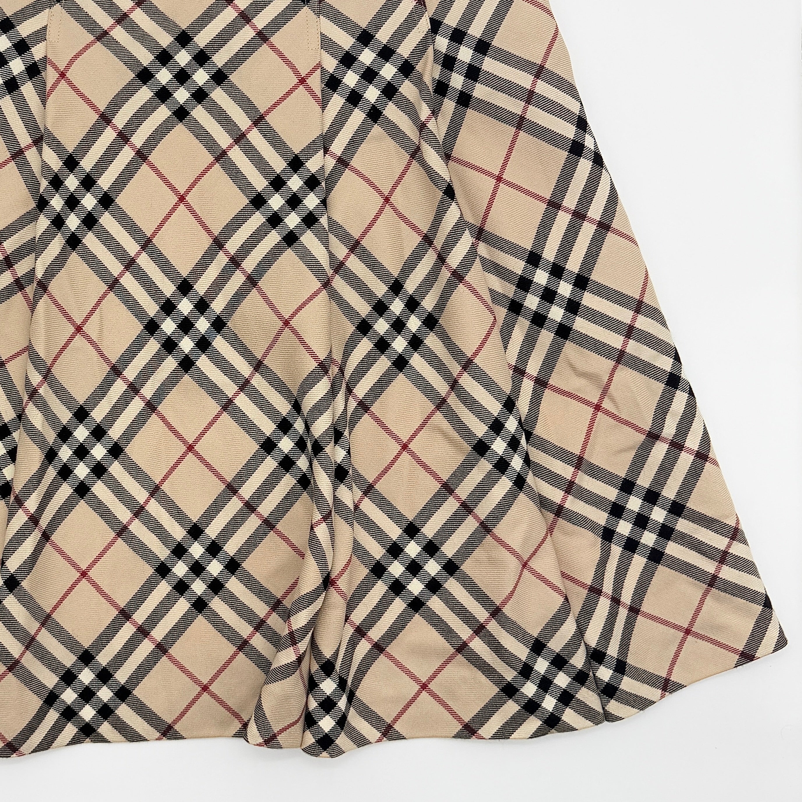 (38) Burberry London Nova Check Flare Skirt Beige