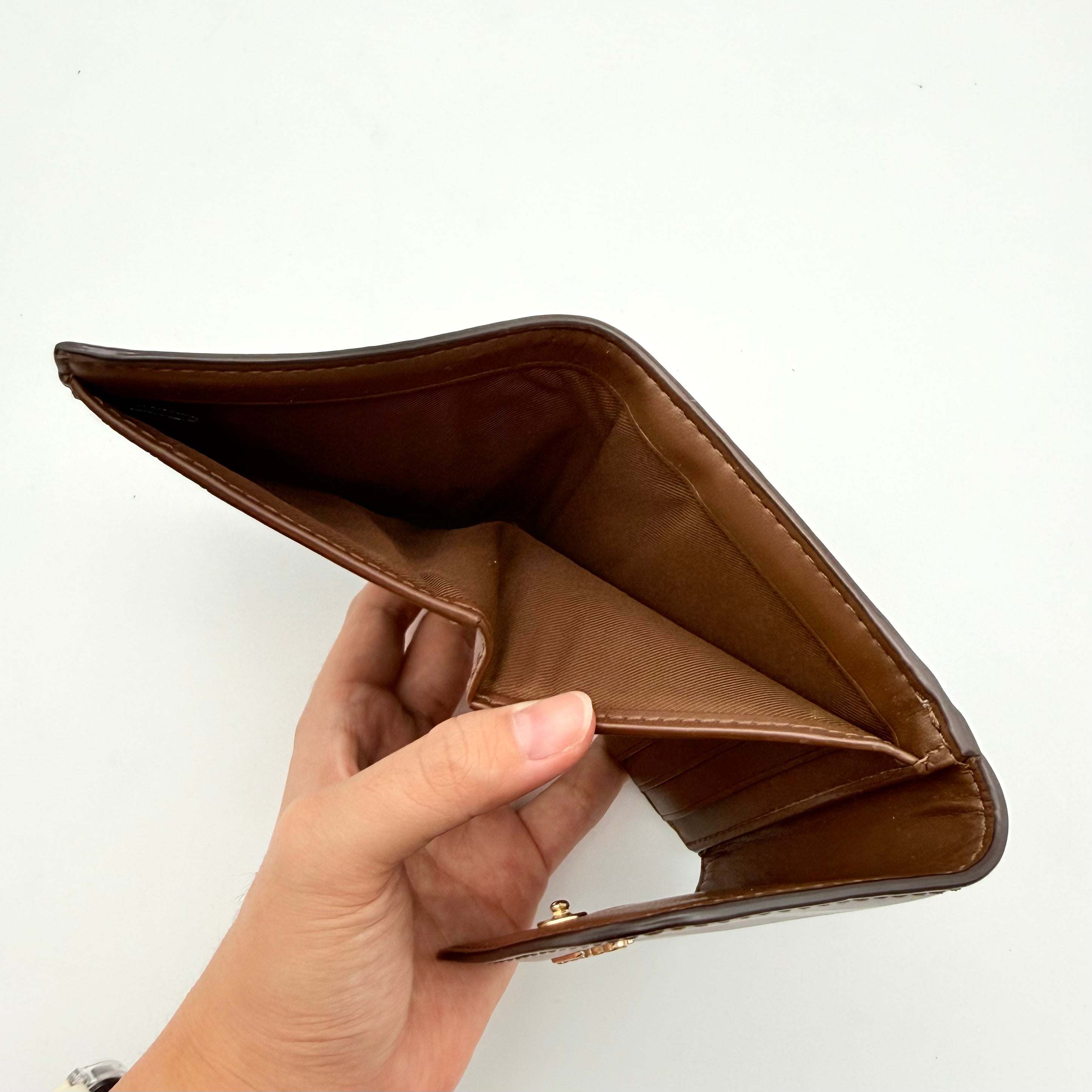 Coach Signature Coated Canvas Small Wallet Beige/Brown