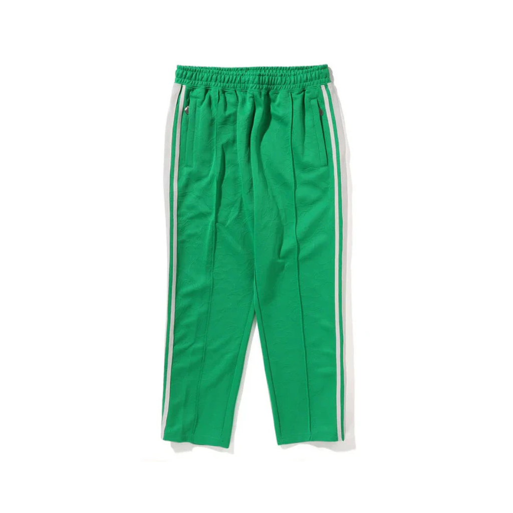 BAPE Line Camo Jacquard Loose Fit Sweatpants Green