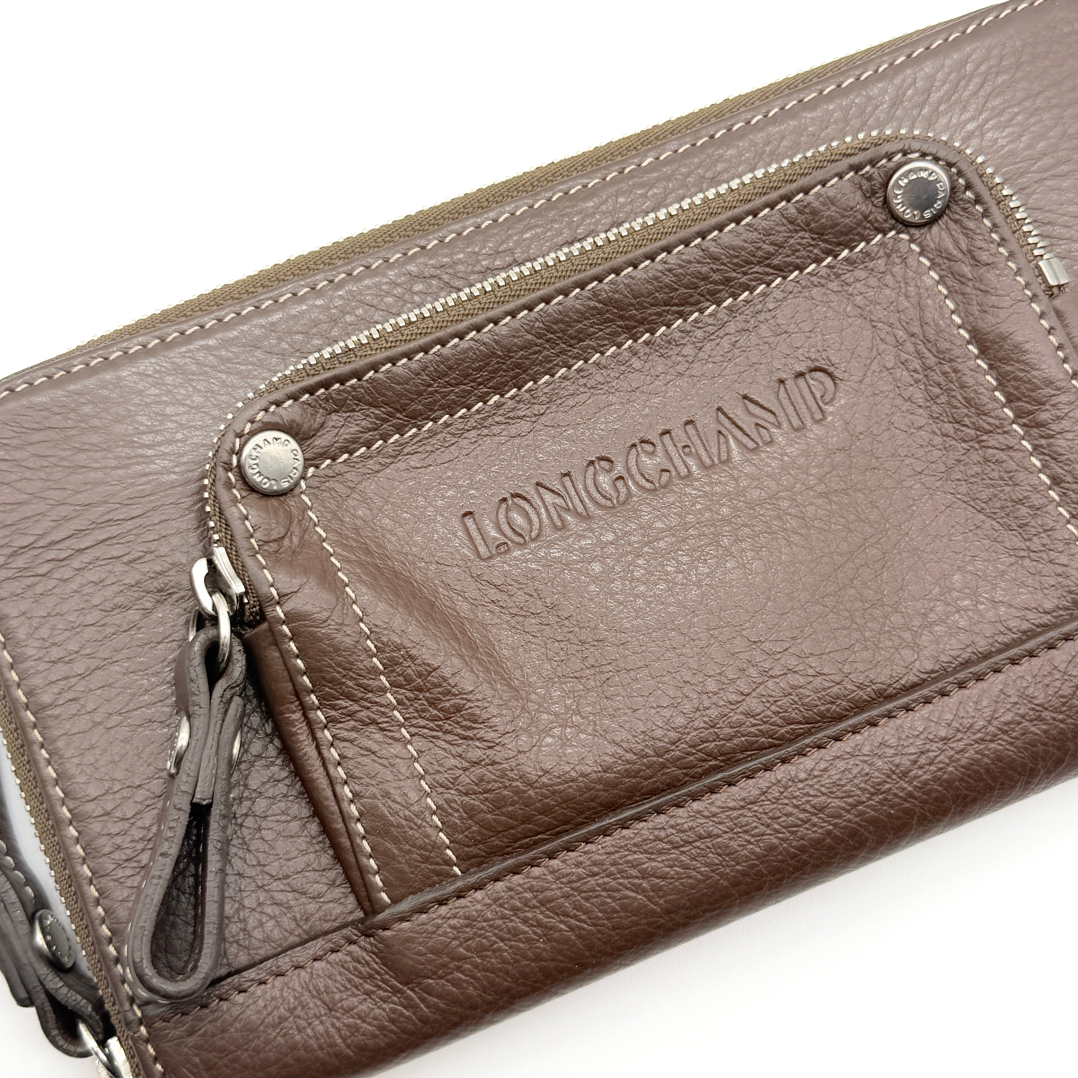 Longchamp Madeleine Zip Around Wallet Brown