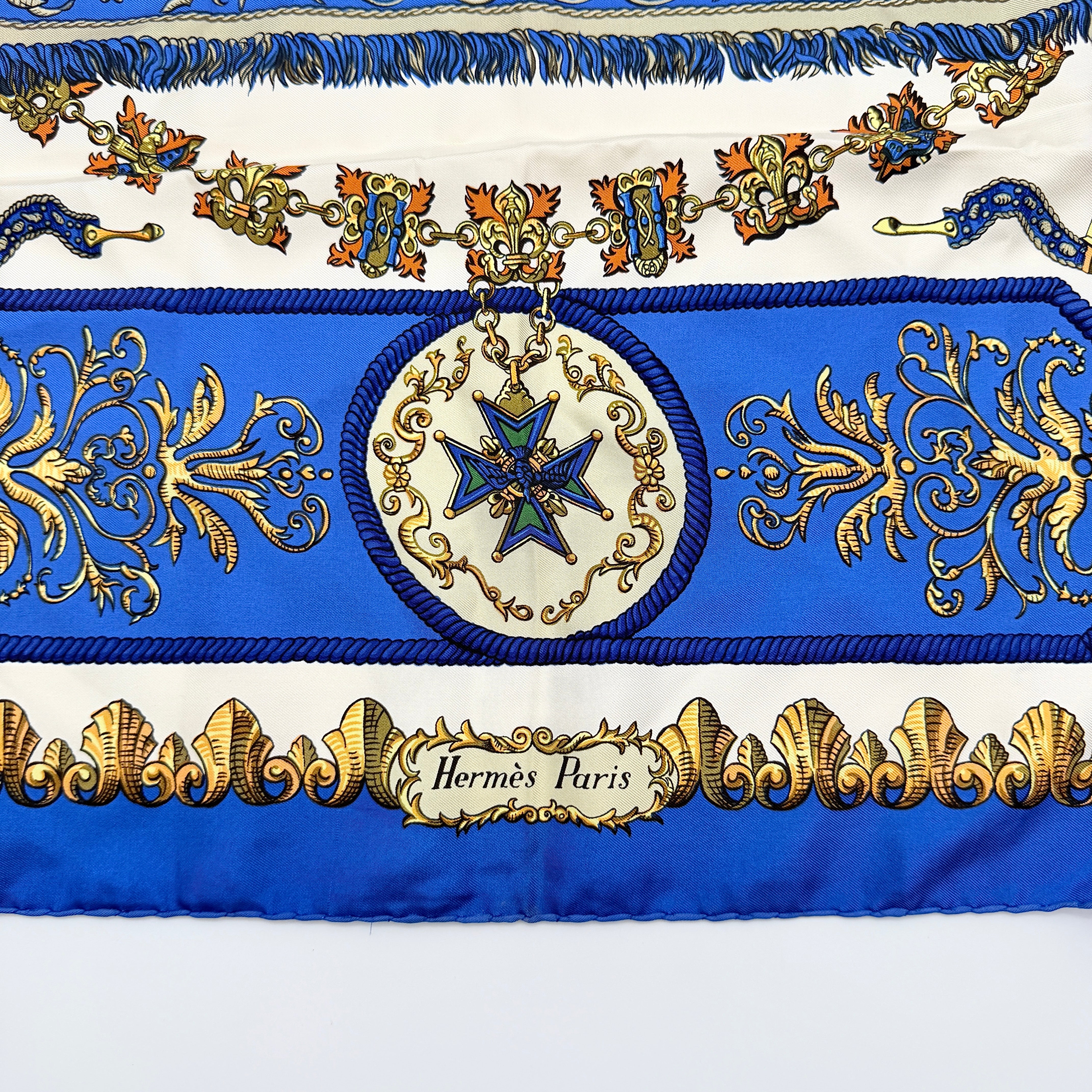 Hermès Ludovicus Magnus Silk Scarf Navy Blue