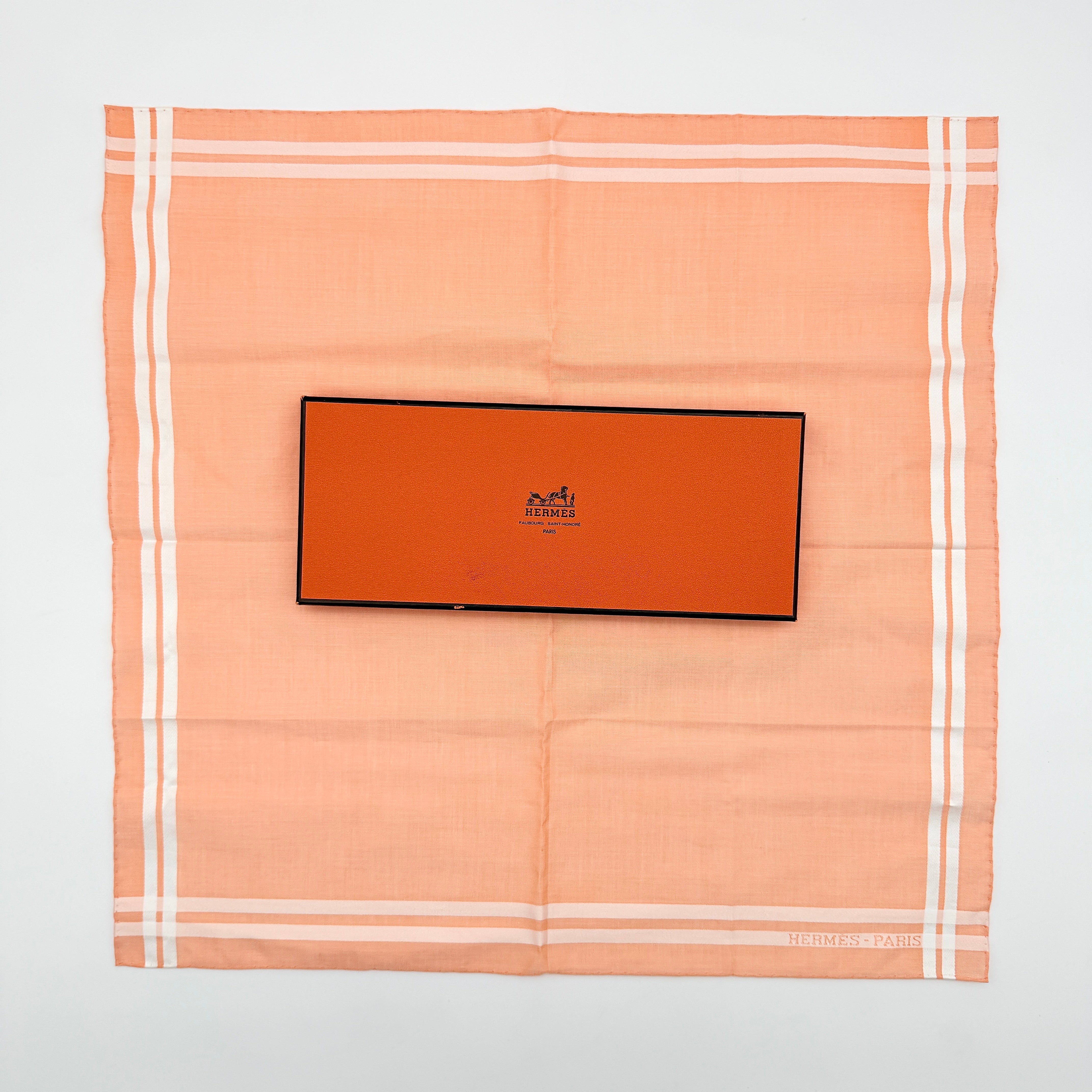 Hermès Paris Cotton Bandana Handkerchief Orange