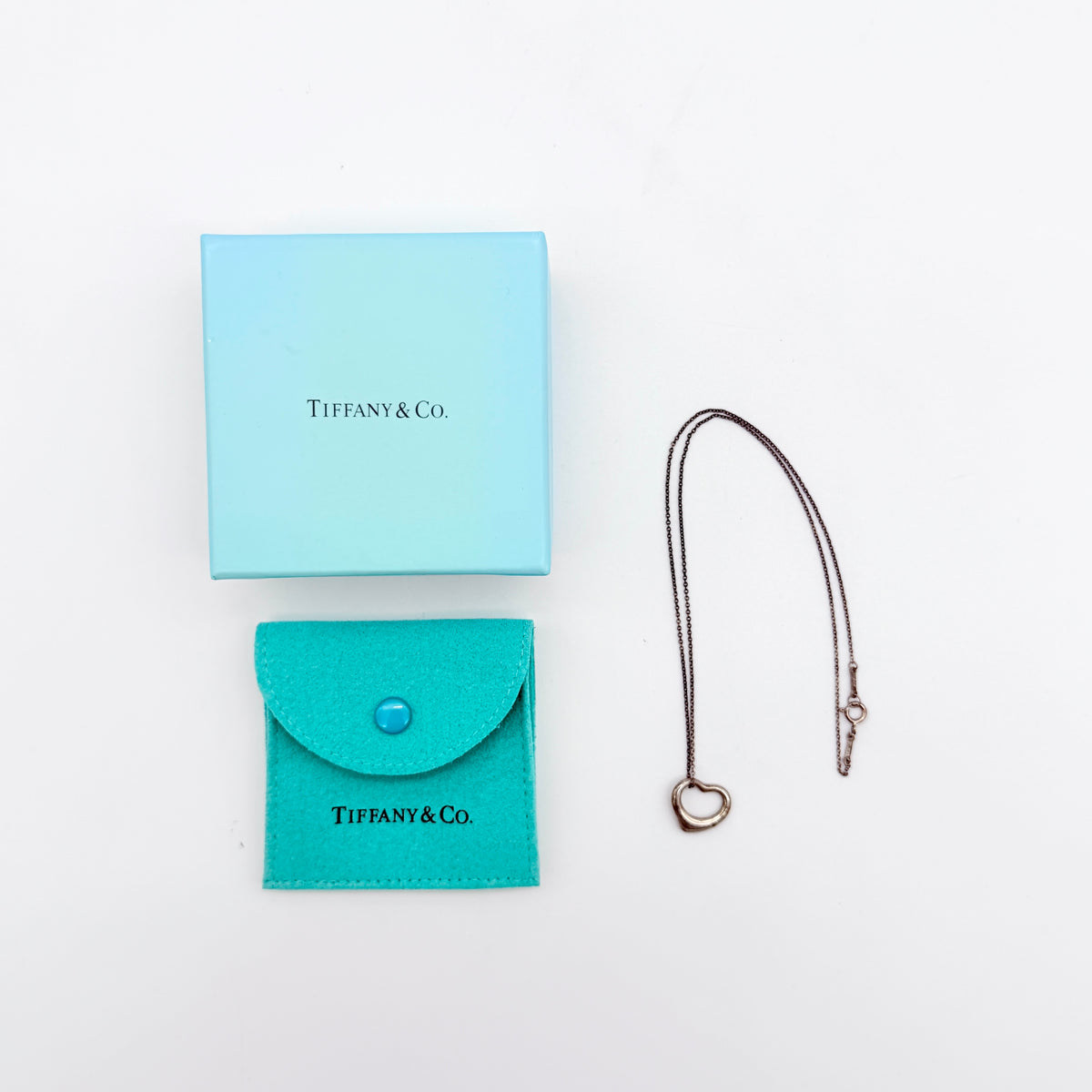 Tiffany & Co. Elsa Peretti Open Heart Necklace Silver