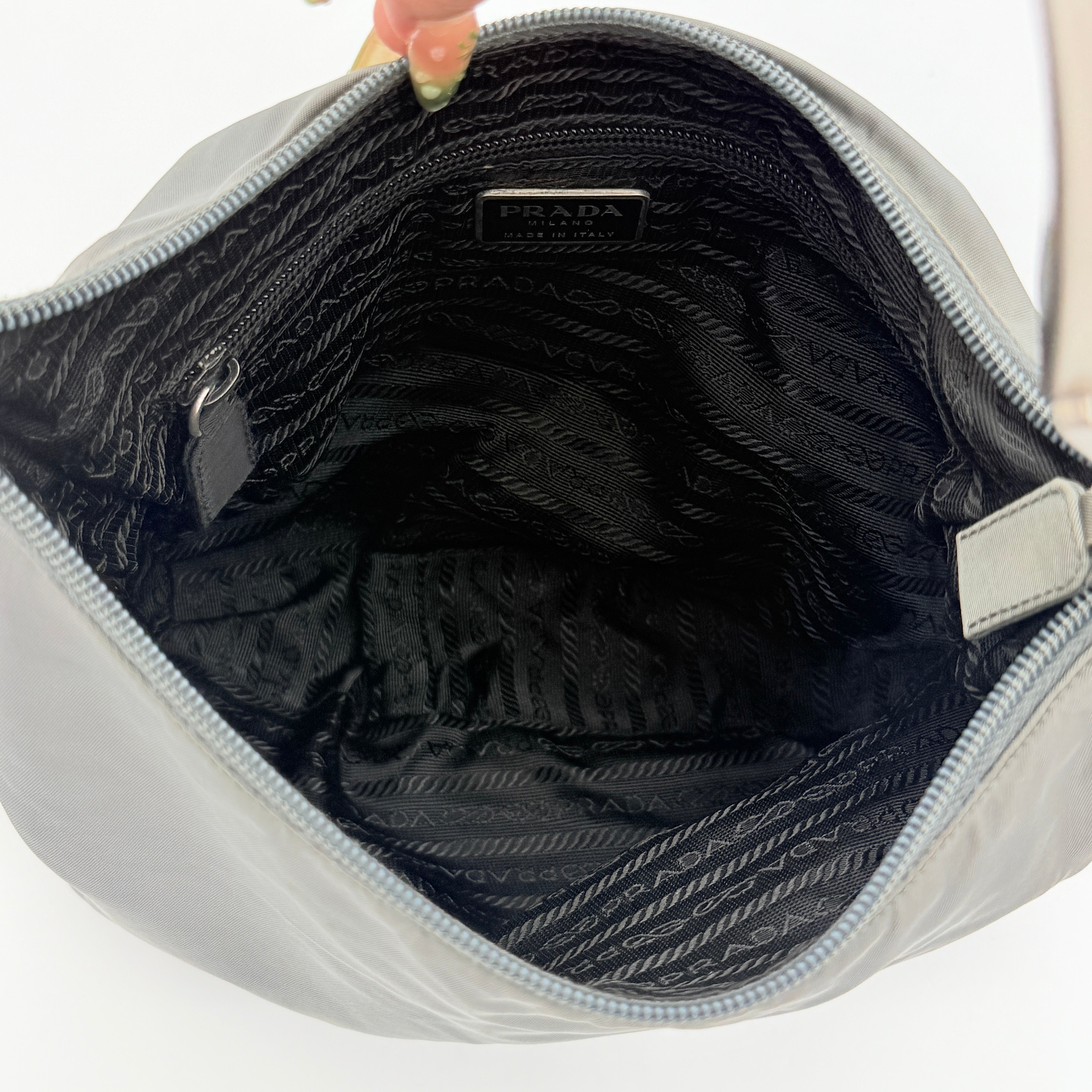 Prada Tessuto Nylon One Shoulder Bag Grey