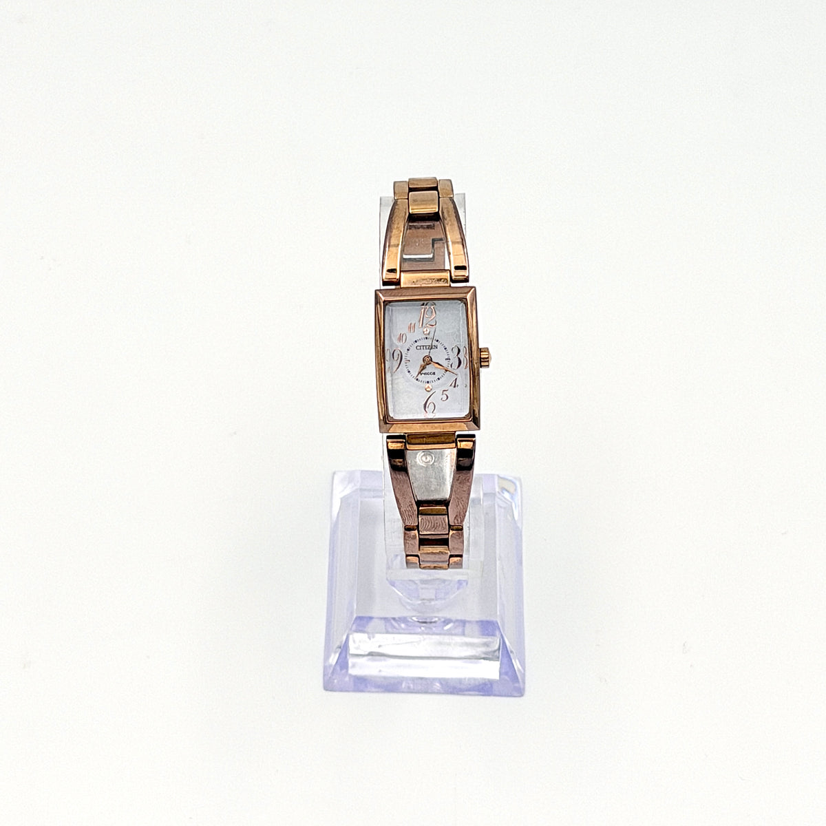 Citizen Wicca Eco-Drive B035-S051843 Tank Watch Rose Gold