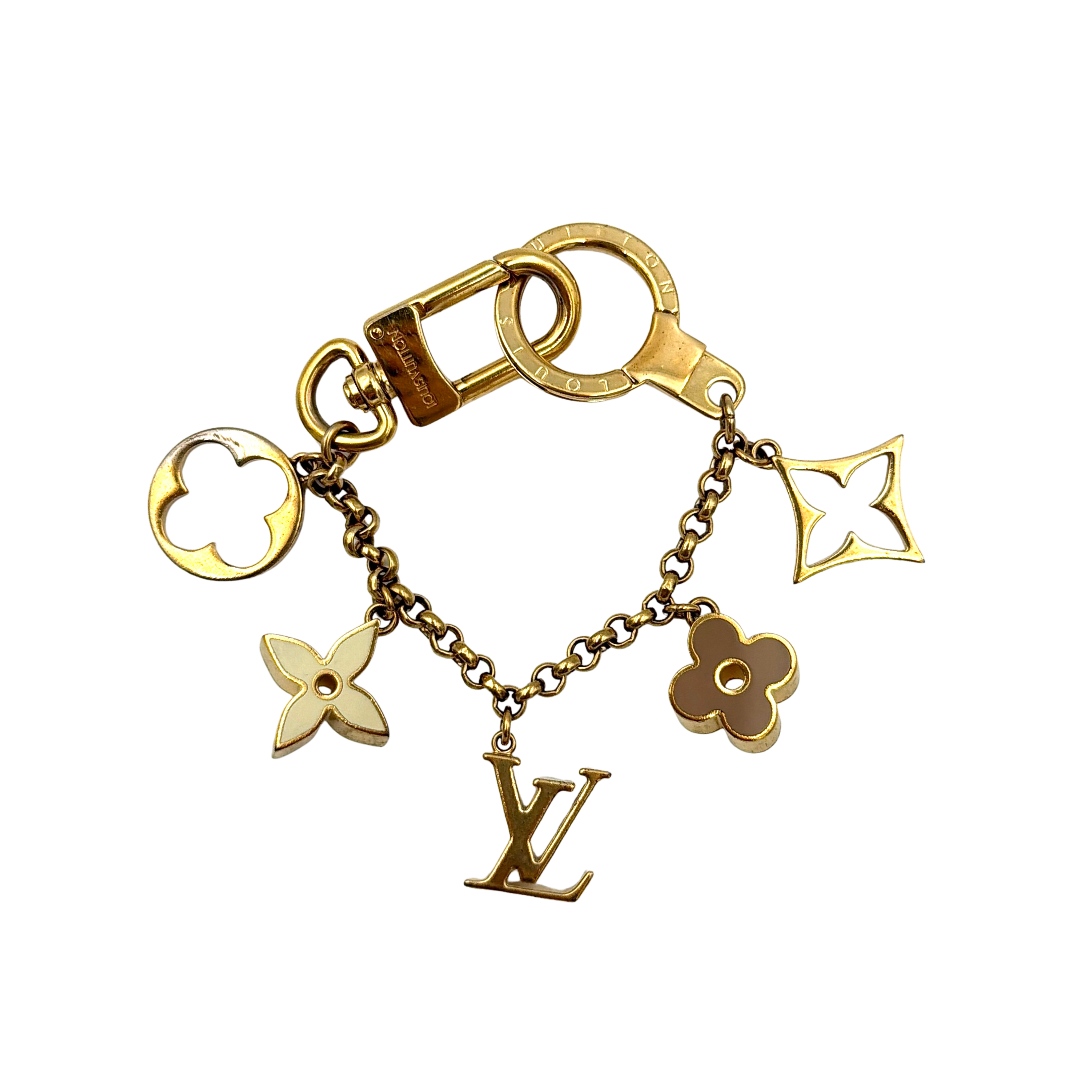 Louis Vuitton Fleur de Monogram Bag Charm Gold