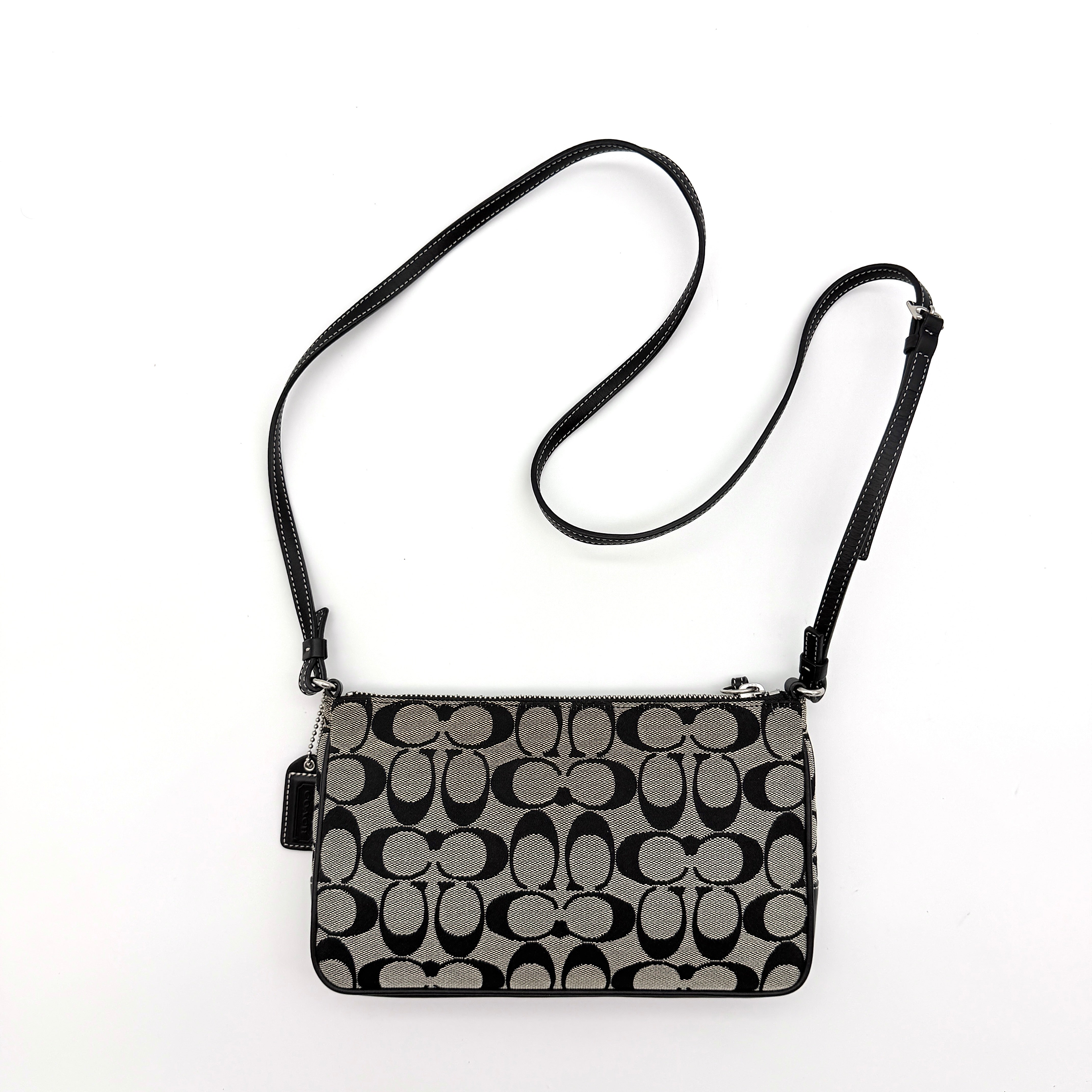 Coach Signature Stripe Crossbody Bag Grey/Black