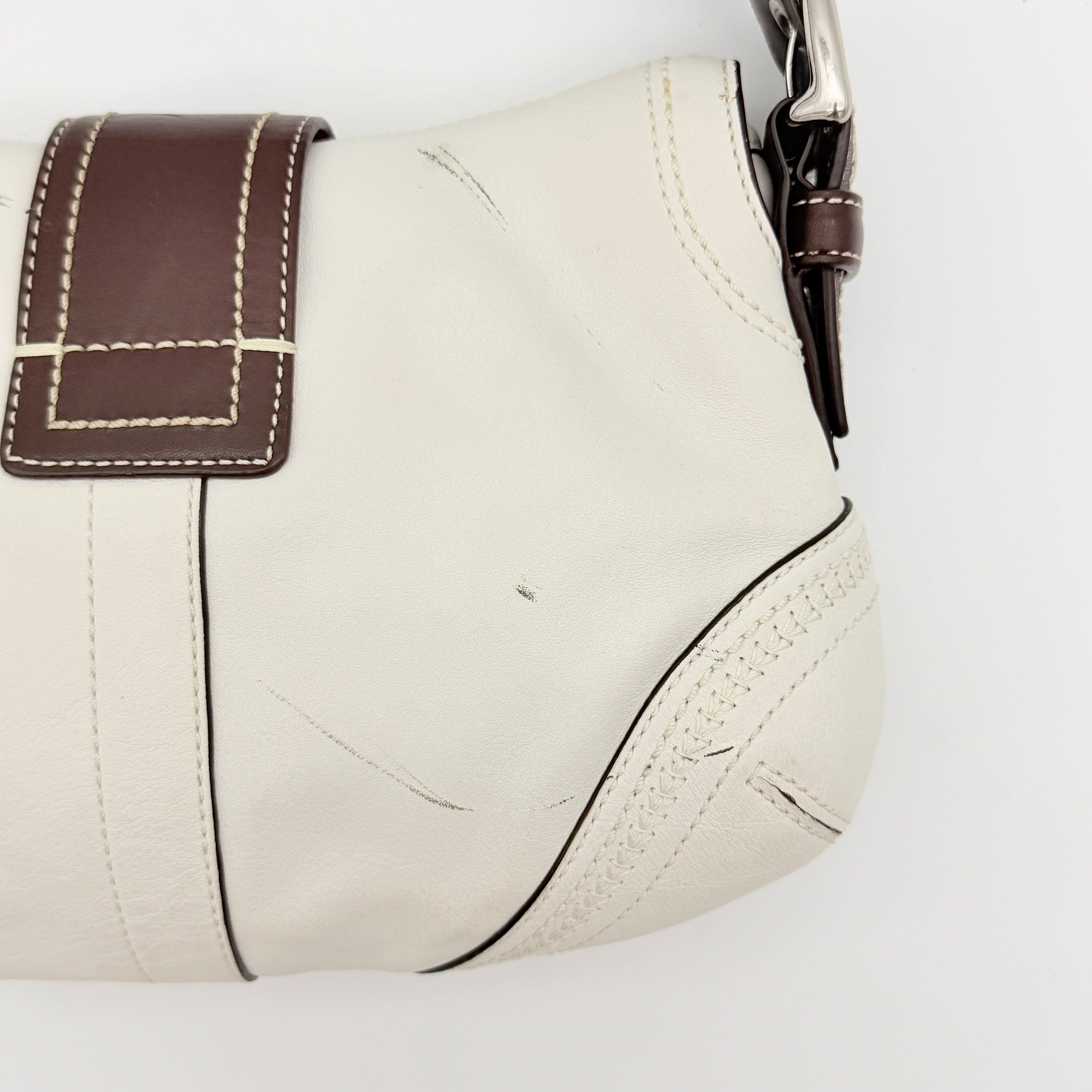 Coach Y2K Signature Soho Buckle Shoulder Bag Ivory/Brown