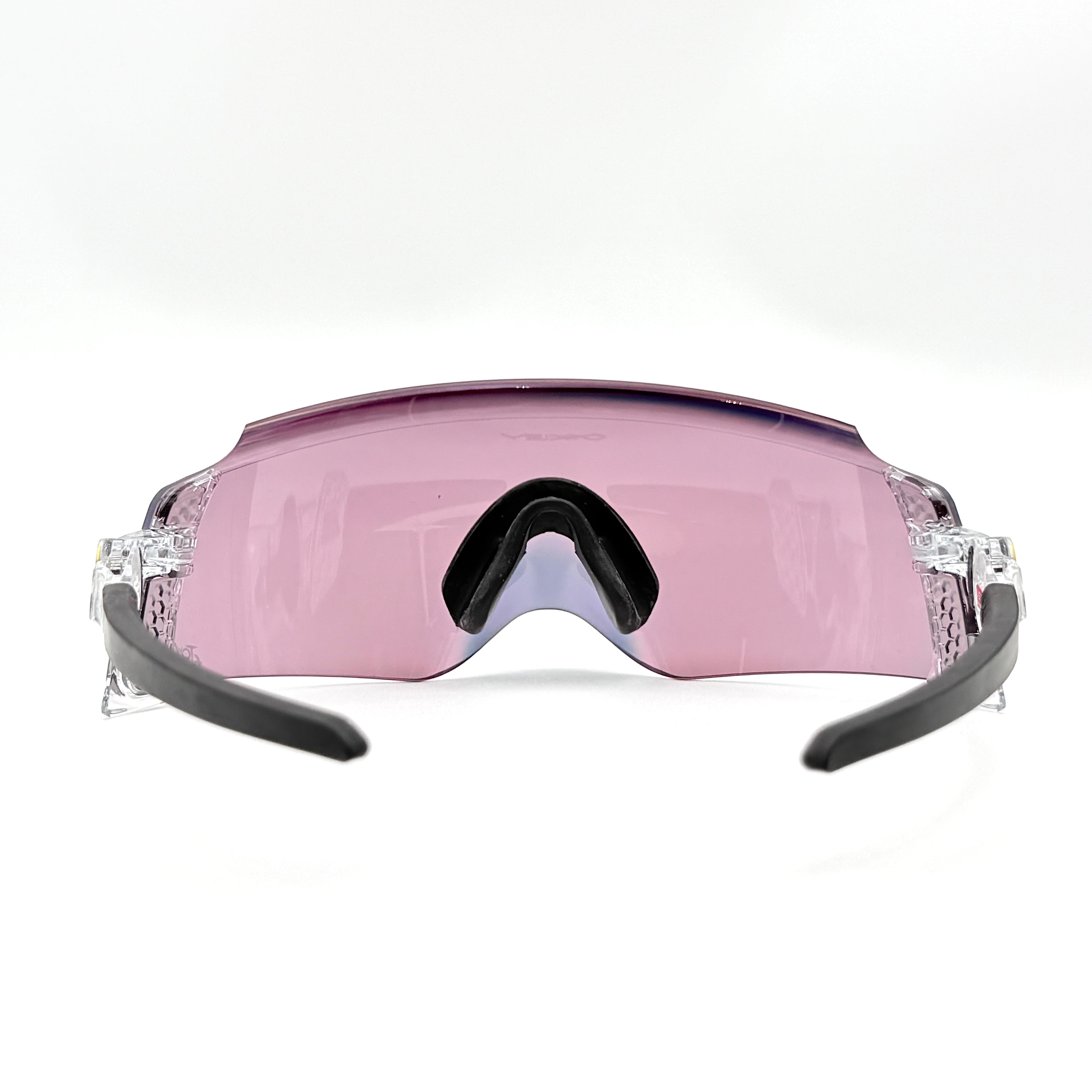 Oakley Kato Tour de France 2022 sunglasses with clear frame and Prizm Road lens, Tour de France yellow accents.