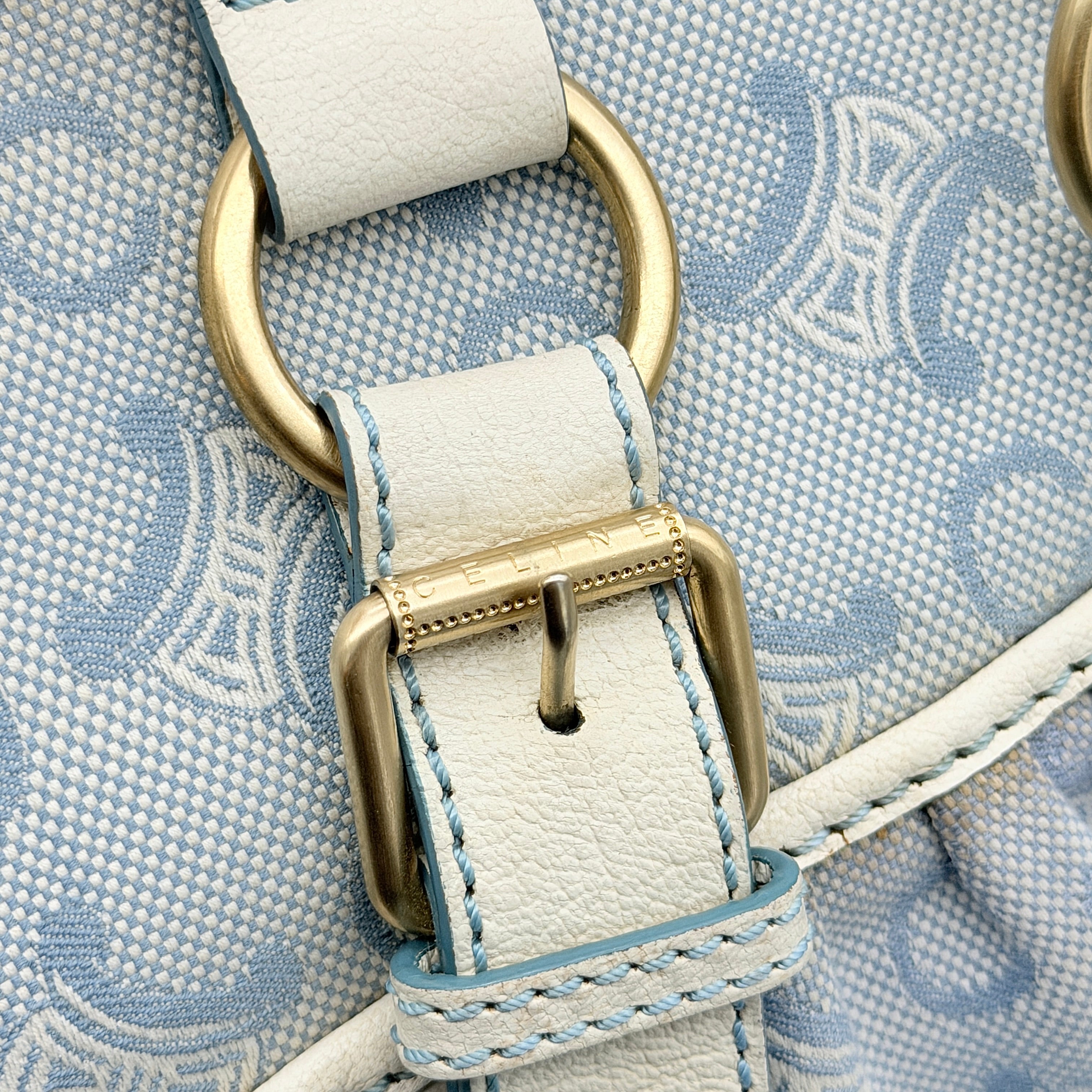Celine C Macadam Shoulder Bag Blue/White