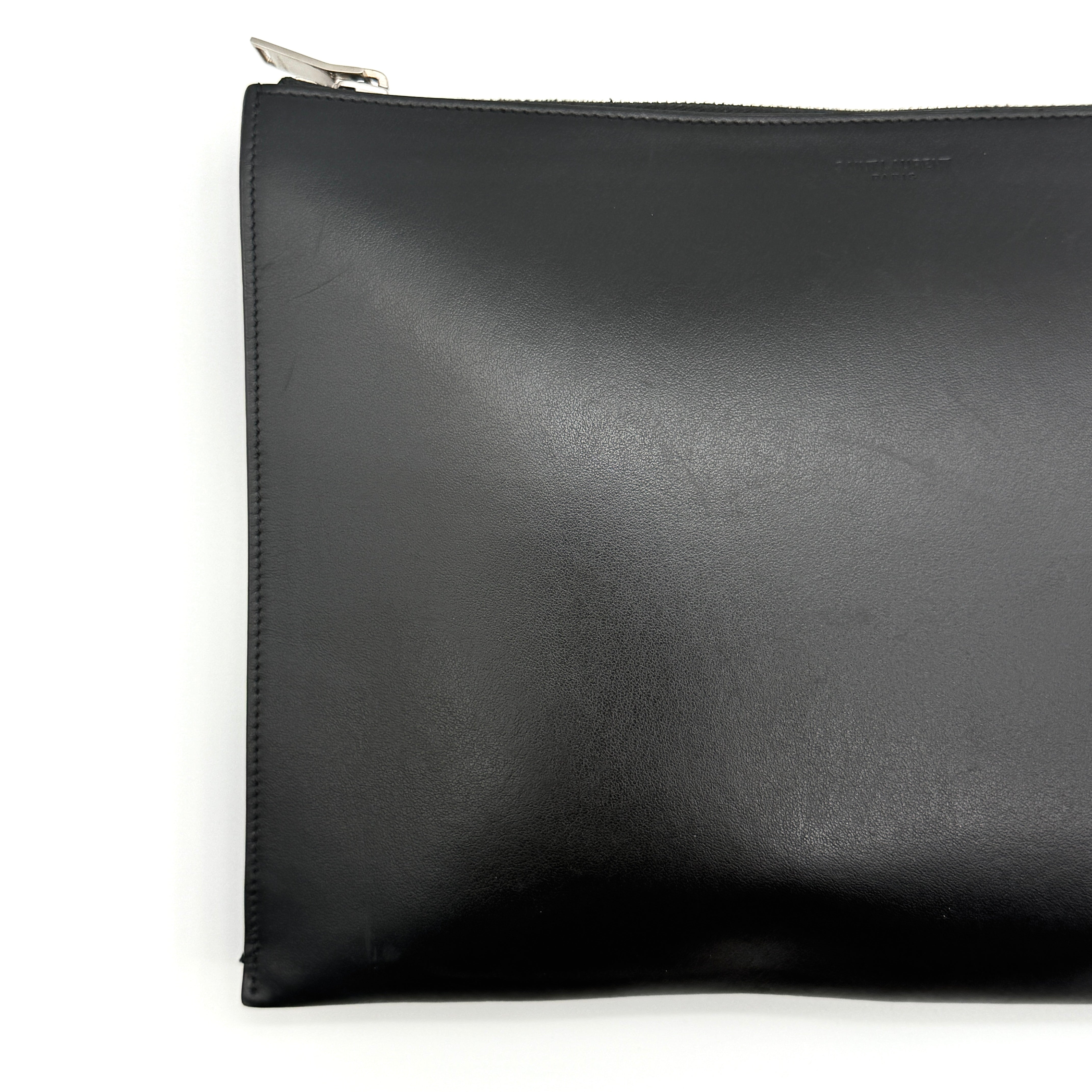 YSL Saint Laurent Paris Smoking Forever Clutch Bag Black