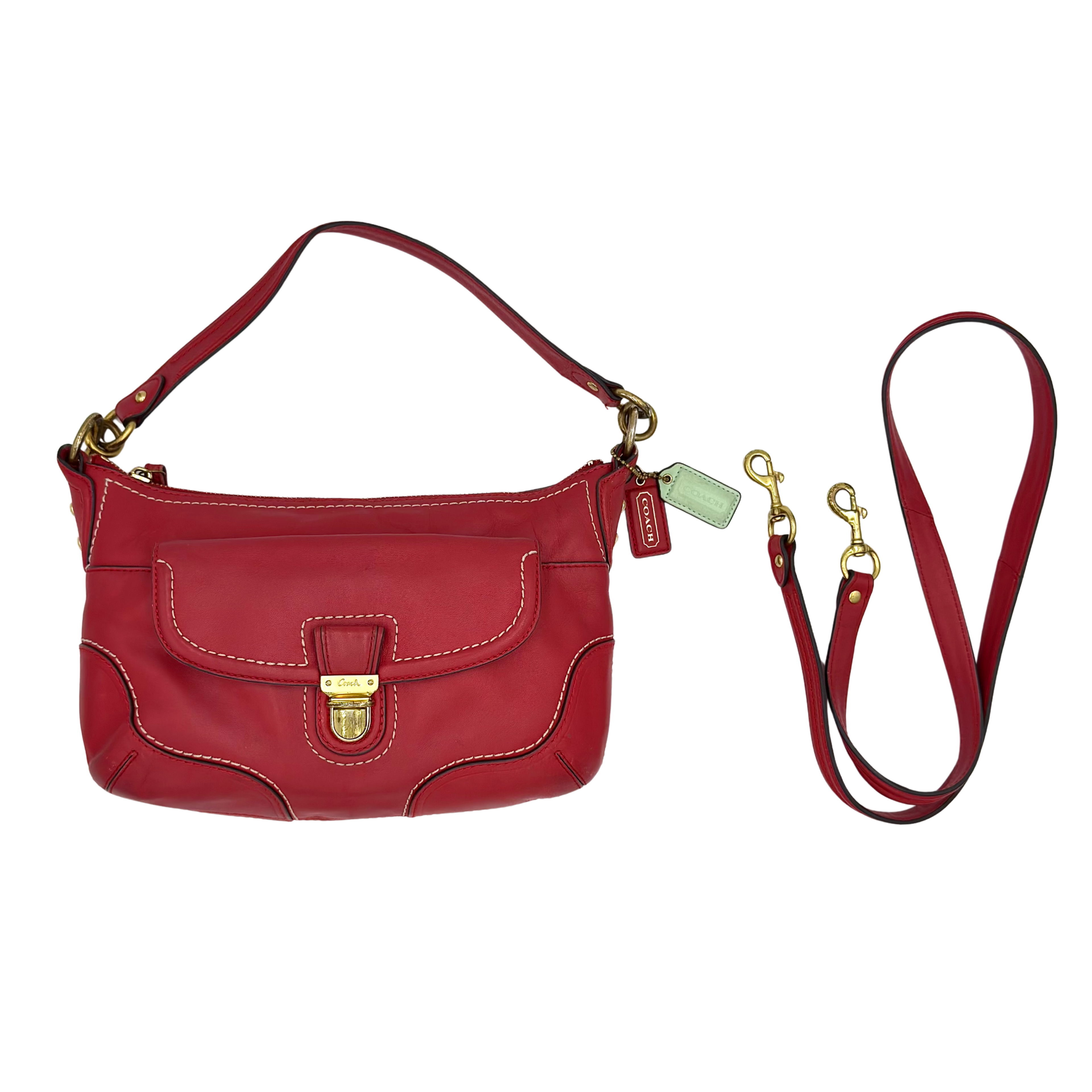 Coach 2Way Poppy Shoulder Bag Red