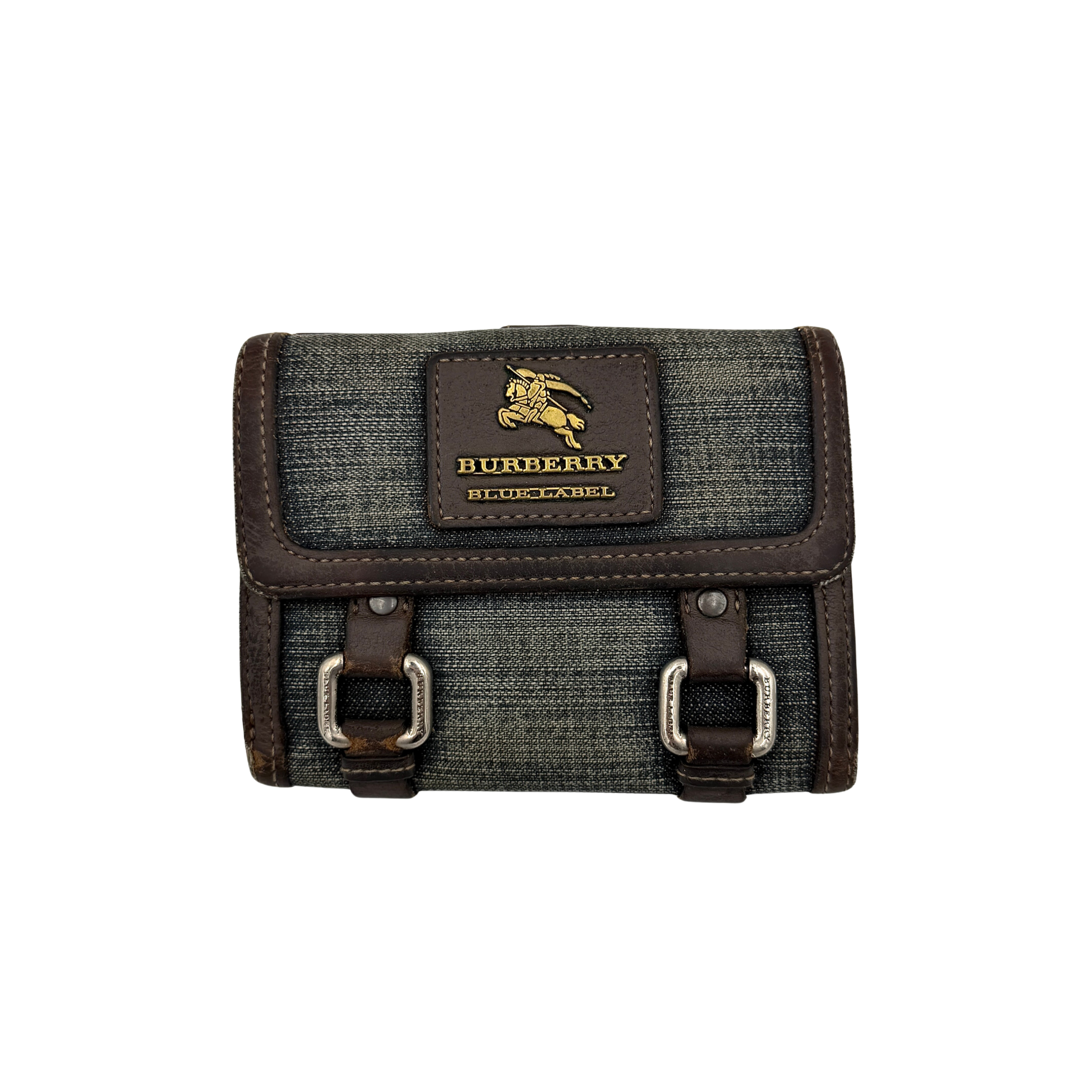 Burberry Blue Label Buckle Denim Wallet