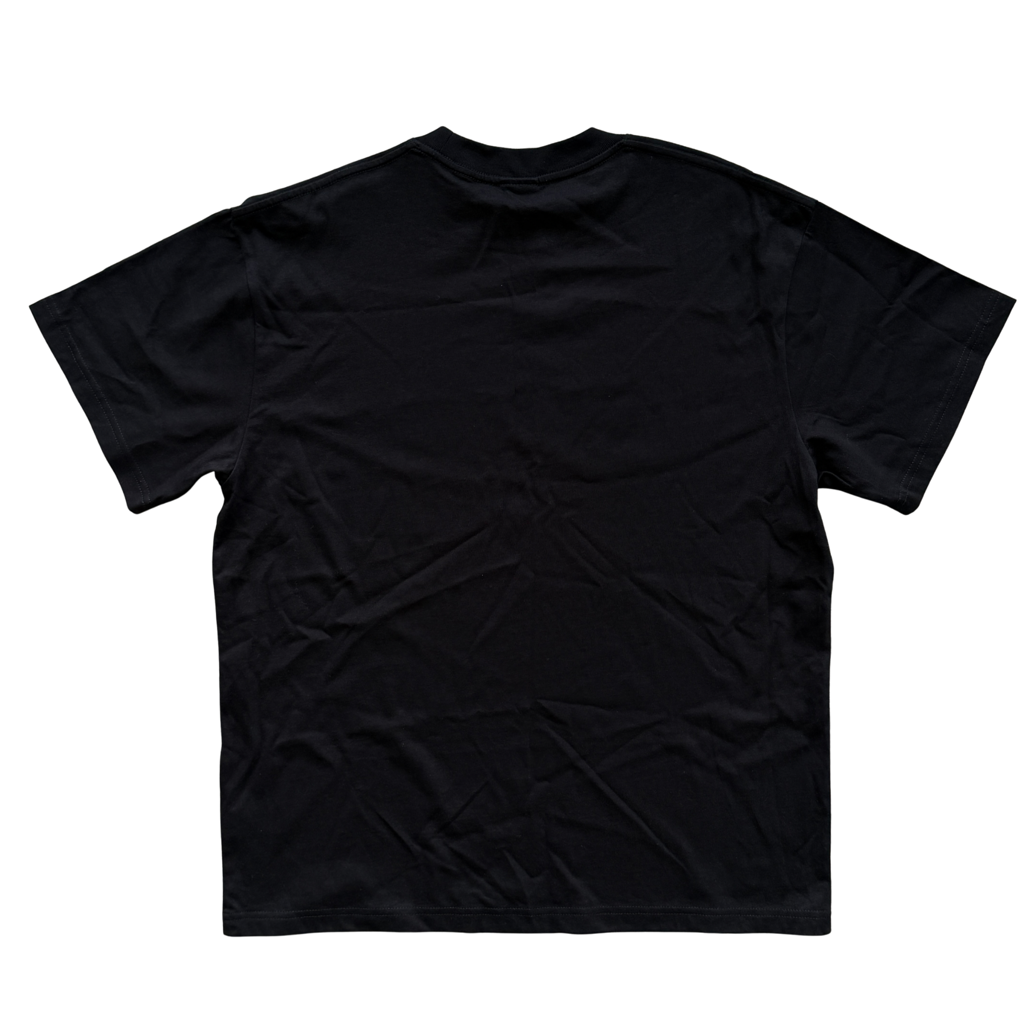 Corteiz Allstarz Tee in black with a bold yellow script logo across the chest, presented flat against a white background.