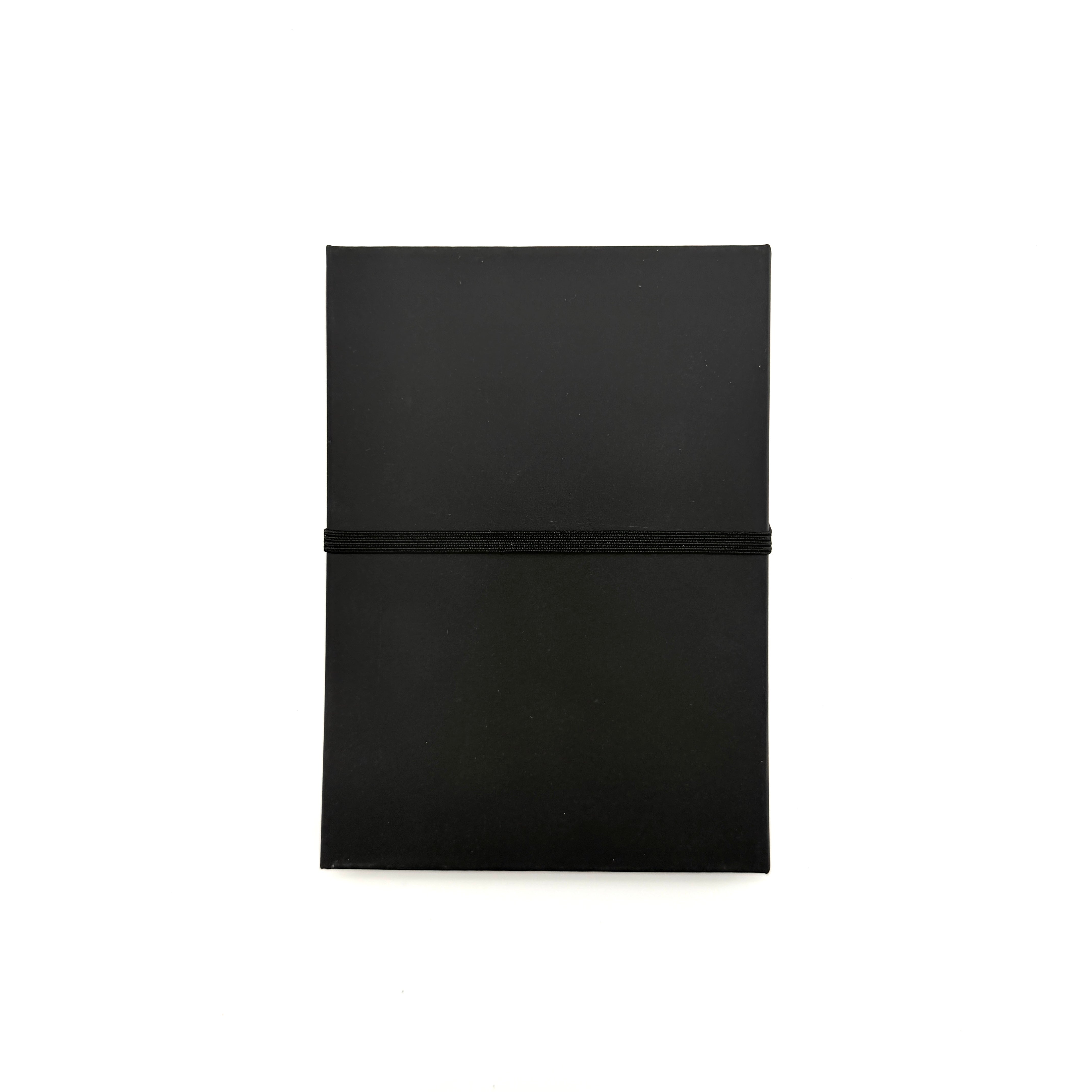Chanel La Collection Novelty Book Stationary Set with black folder and branded box displayed on a white background
