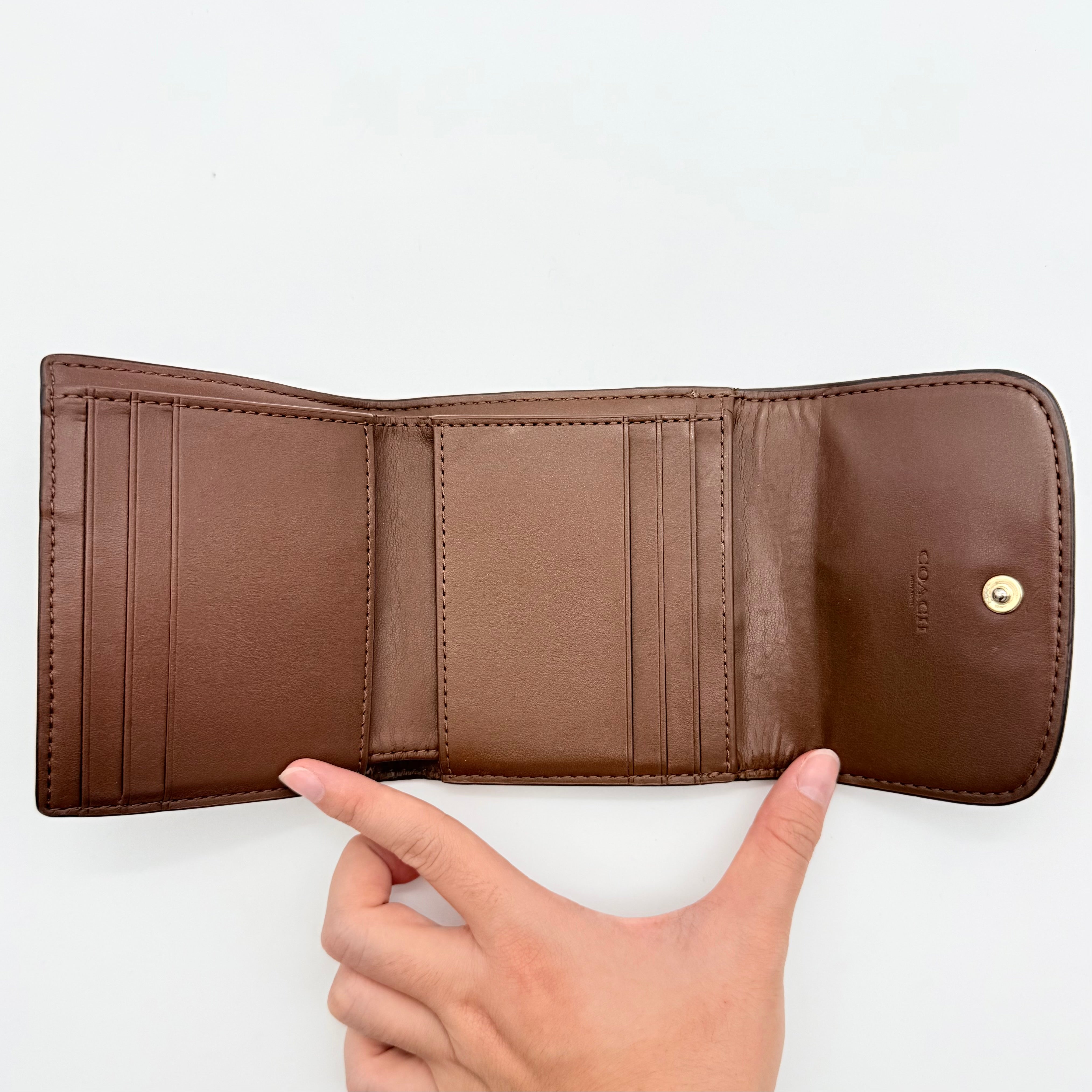Coach Signature Coated Canvas Small Wallet Beige/Brown