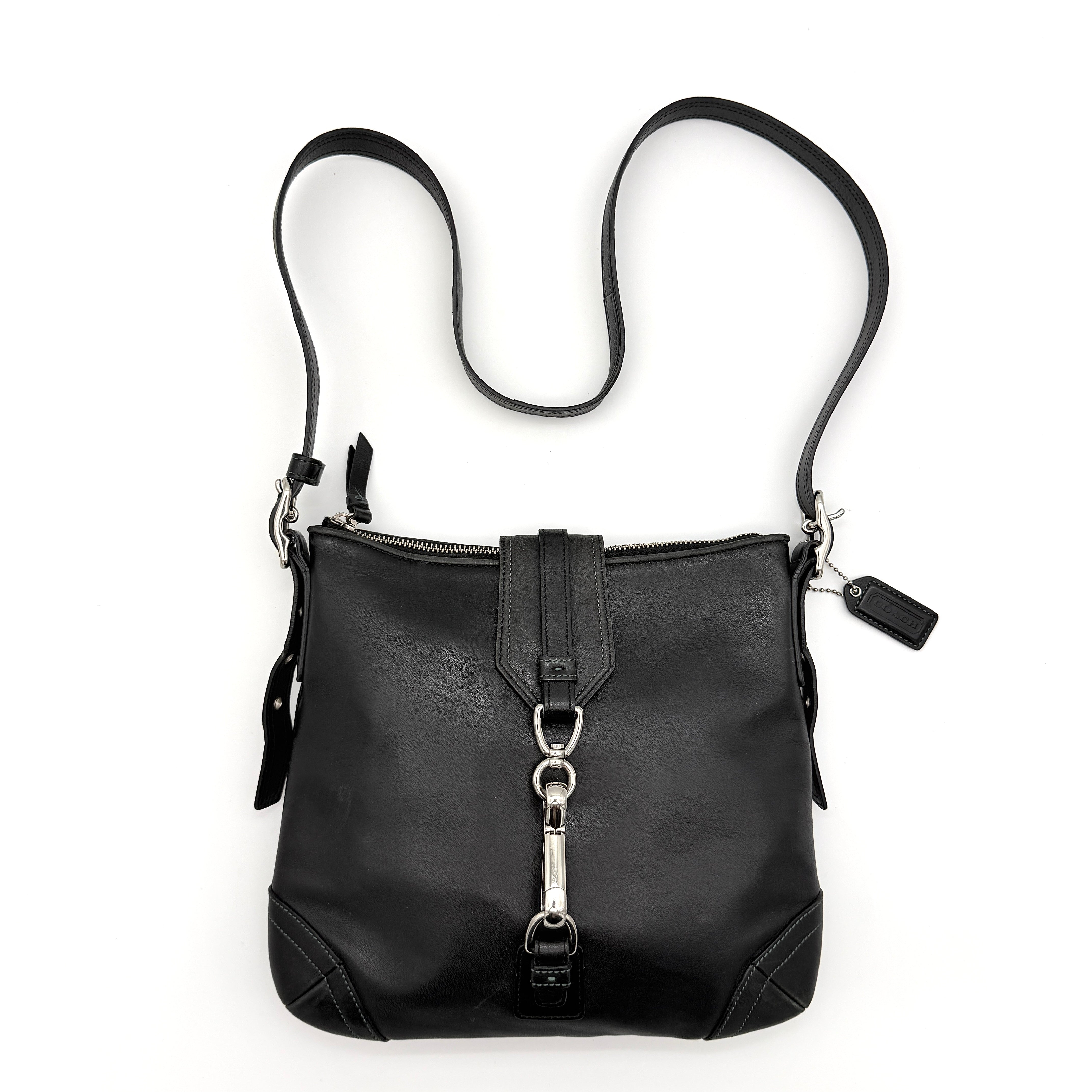 Coach Hamptons Hobo Clip Crossbody Bag Black