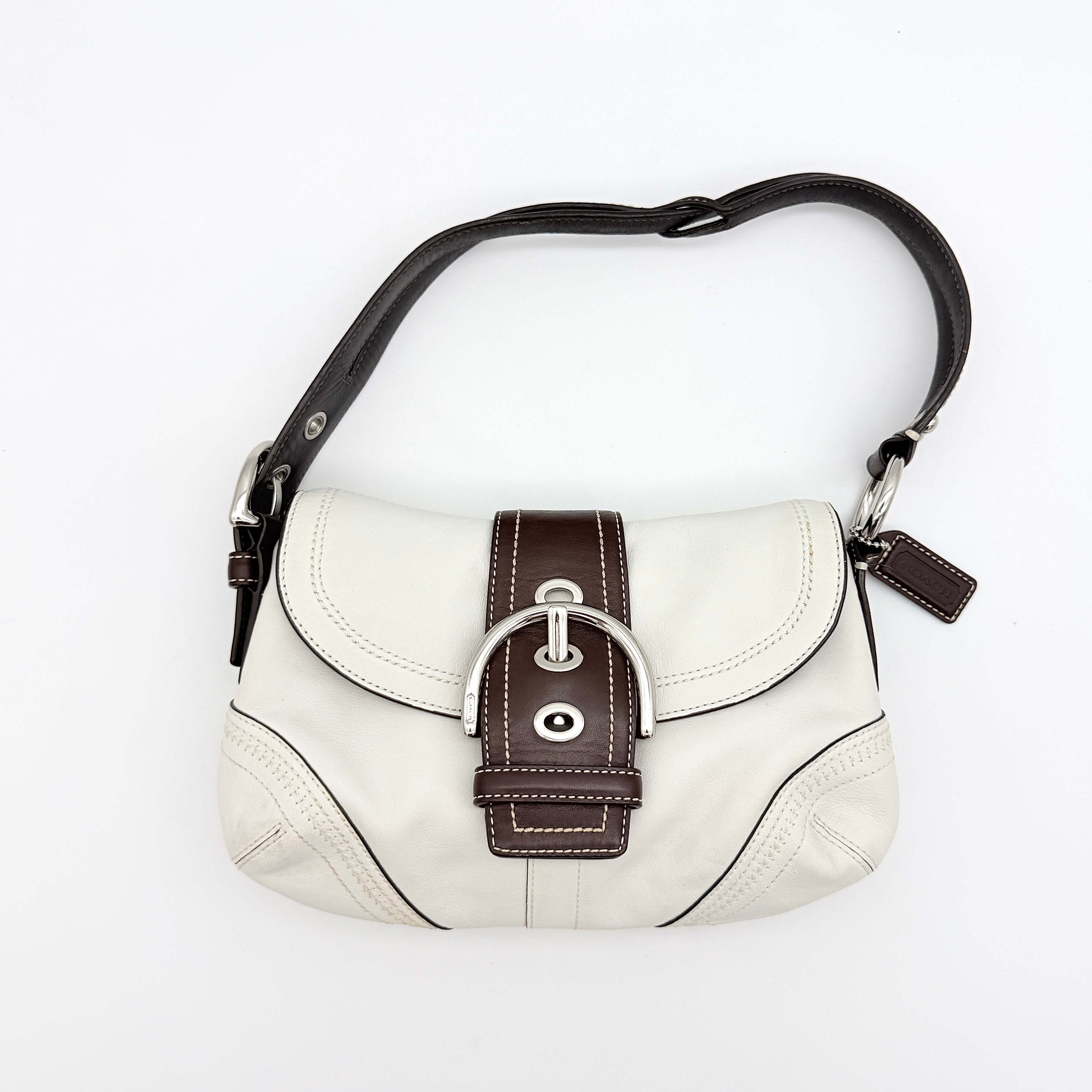 Coach Y2K Signature Soho Buckle Shoulder Bag Ivory/Brown