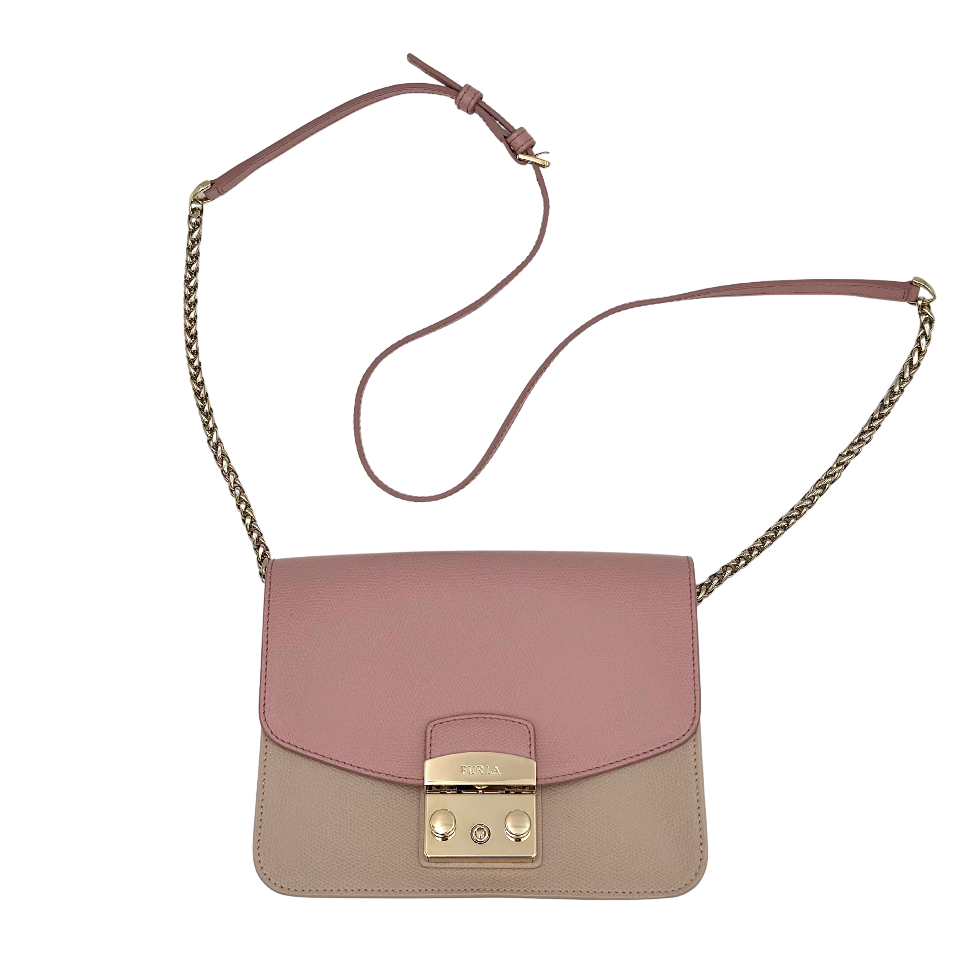 Furla Metropolis Bicolor Crossbody Bag Pink