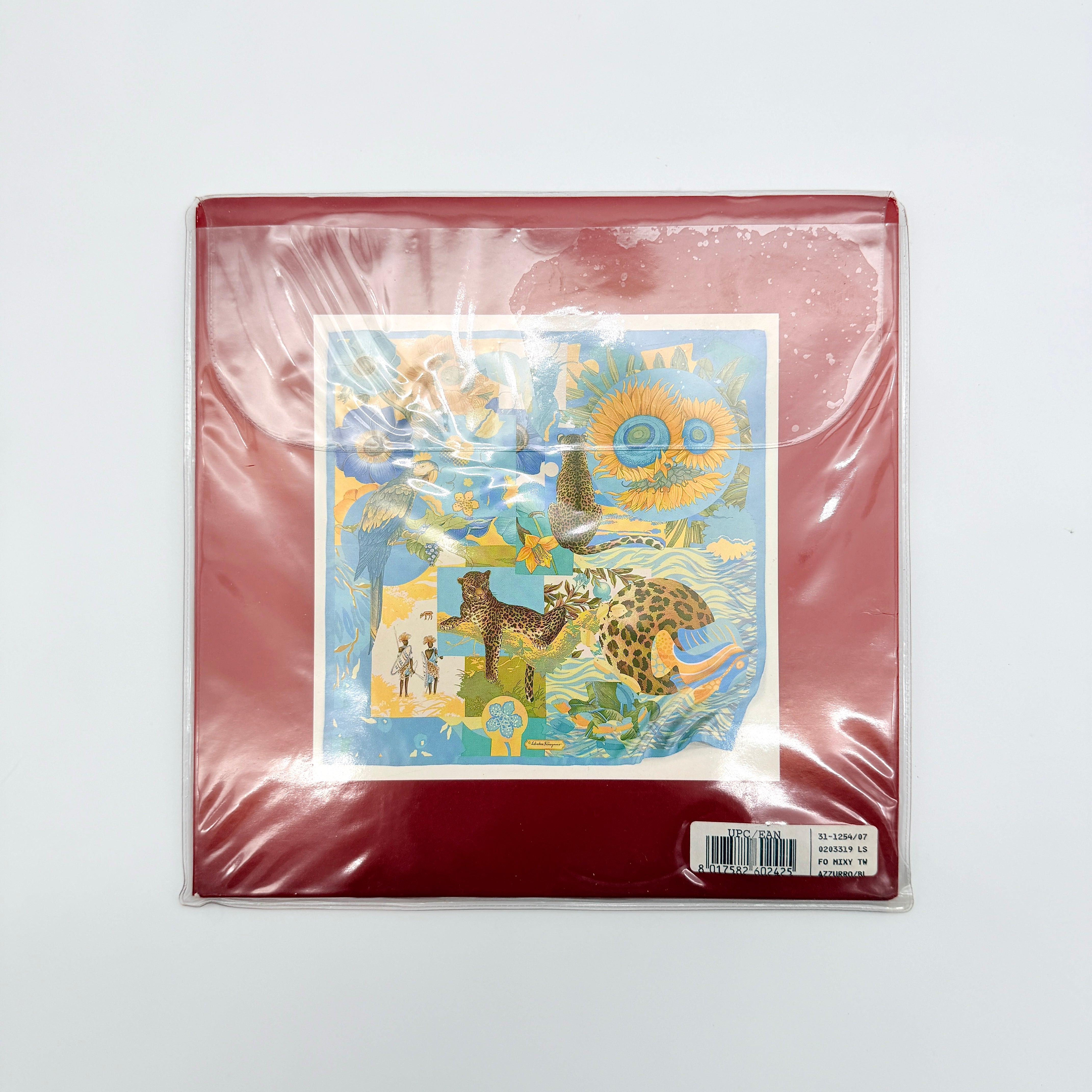 Salvatore Ferragamo Jungle Print Silk Scarf Blue