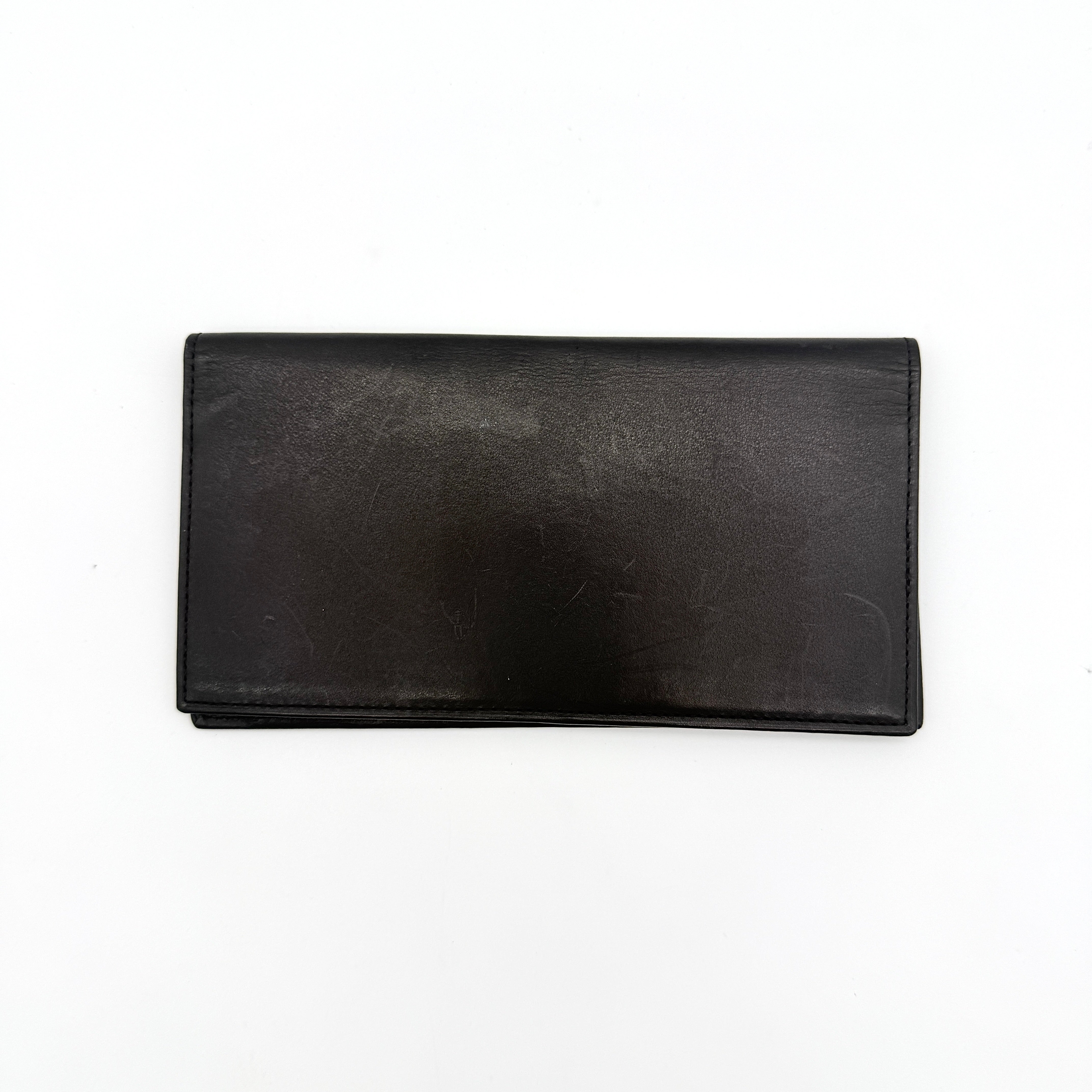 Coach Leather Long Wallet Black