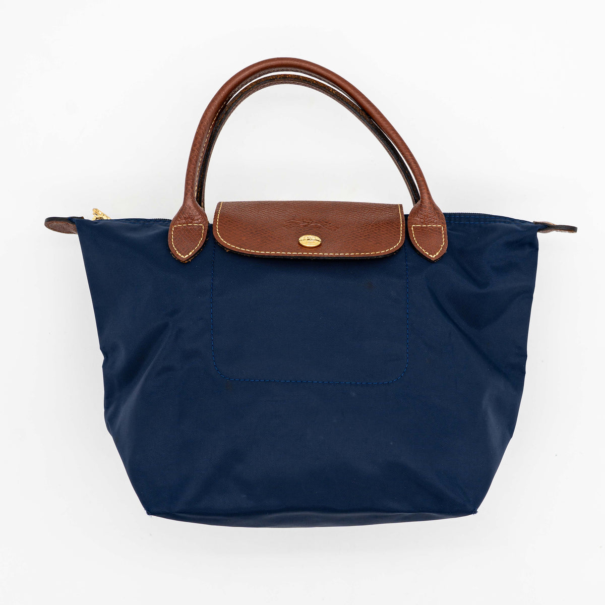 Longchamp Le Pliage Original Handbag Navy Blue/Brown